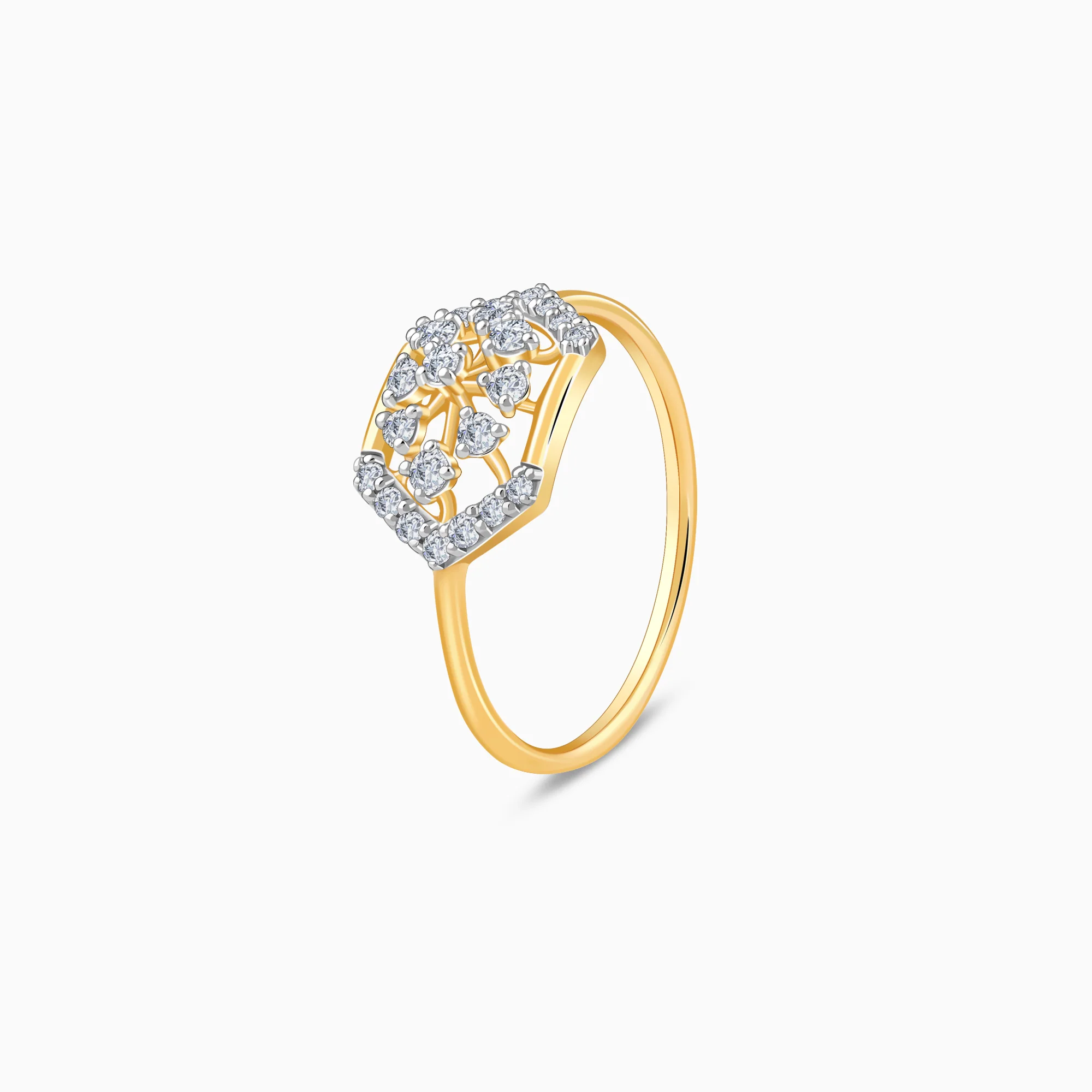 Gold Hexagonaria Lab Grown Diamond Ring - Image 4