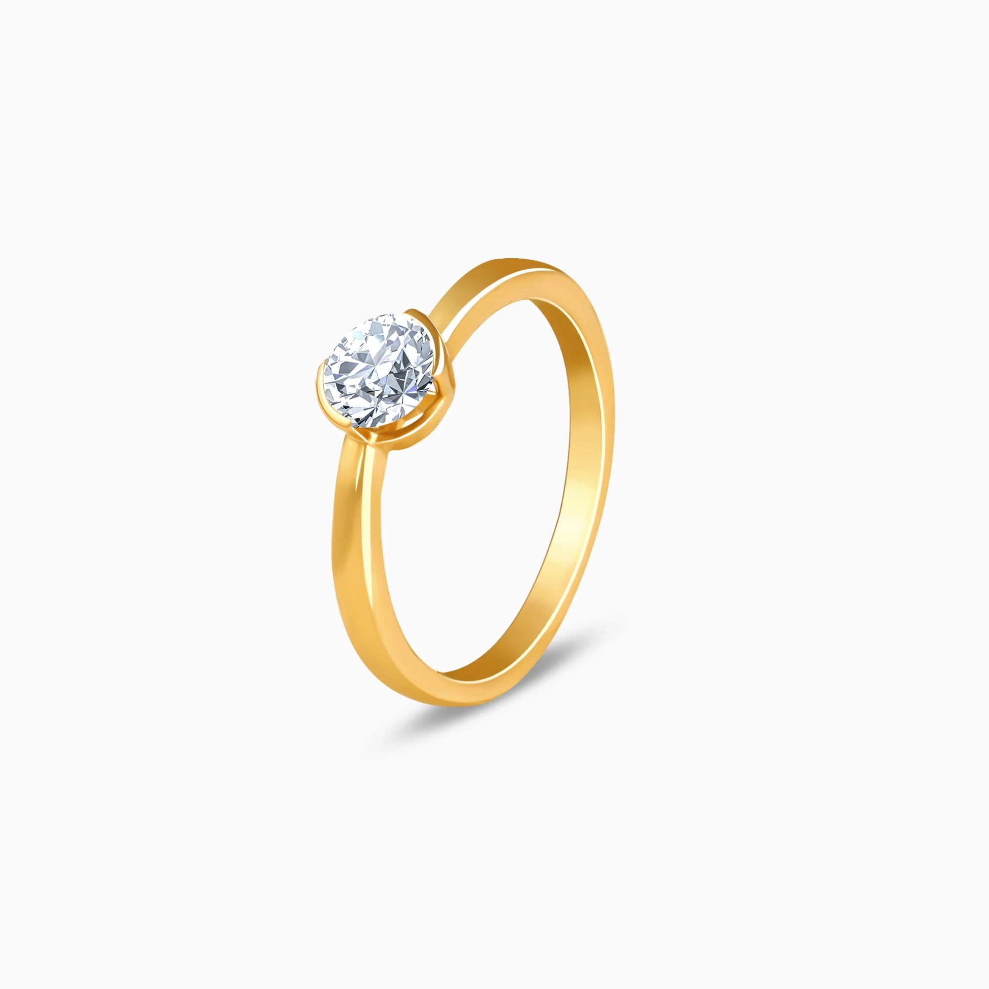 Gold Hug Solitaire Lab Grown Diamond Ring - Image 4