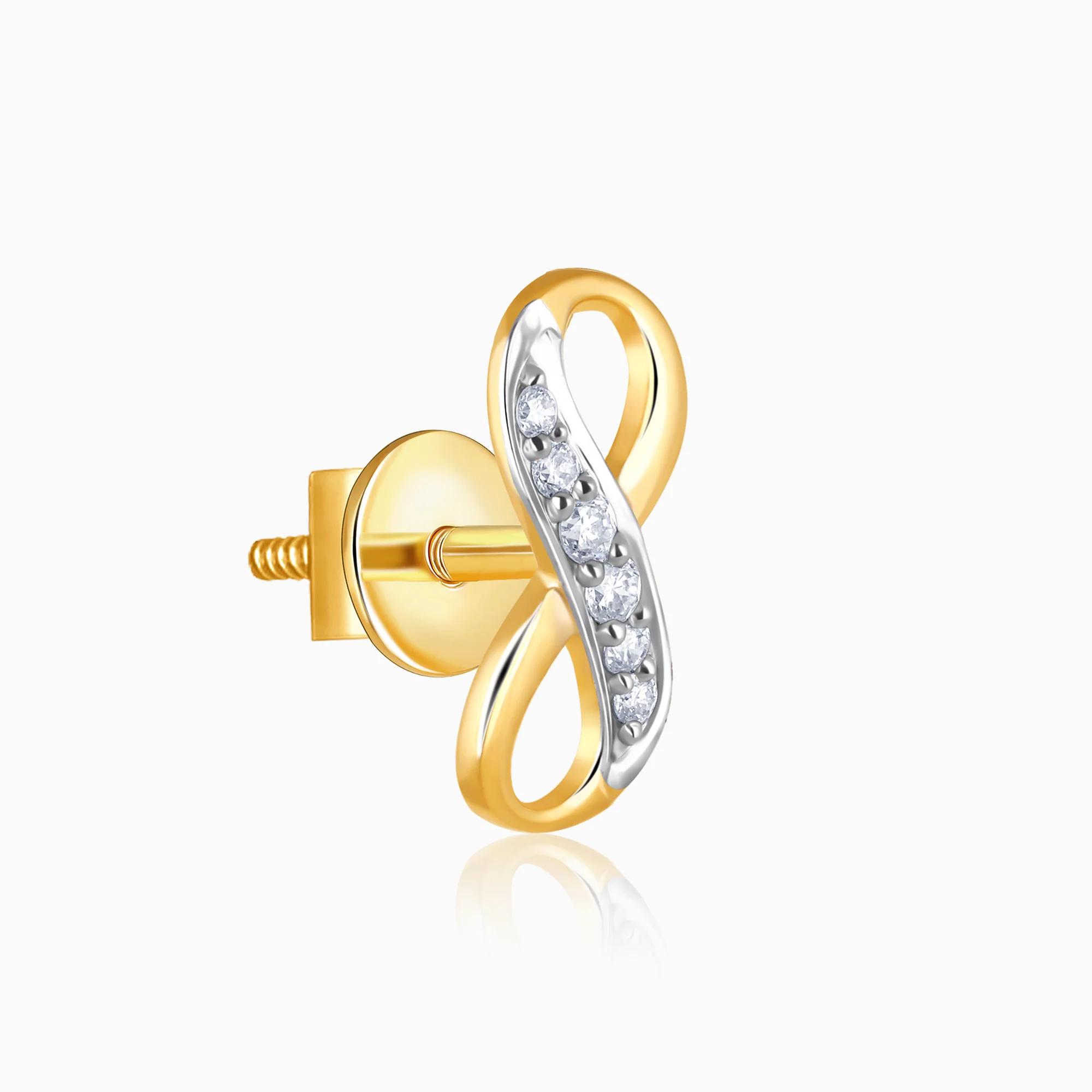 Gold Infinity Grace Lab Grown Diamond Stud Earrings - Image 4