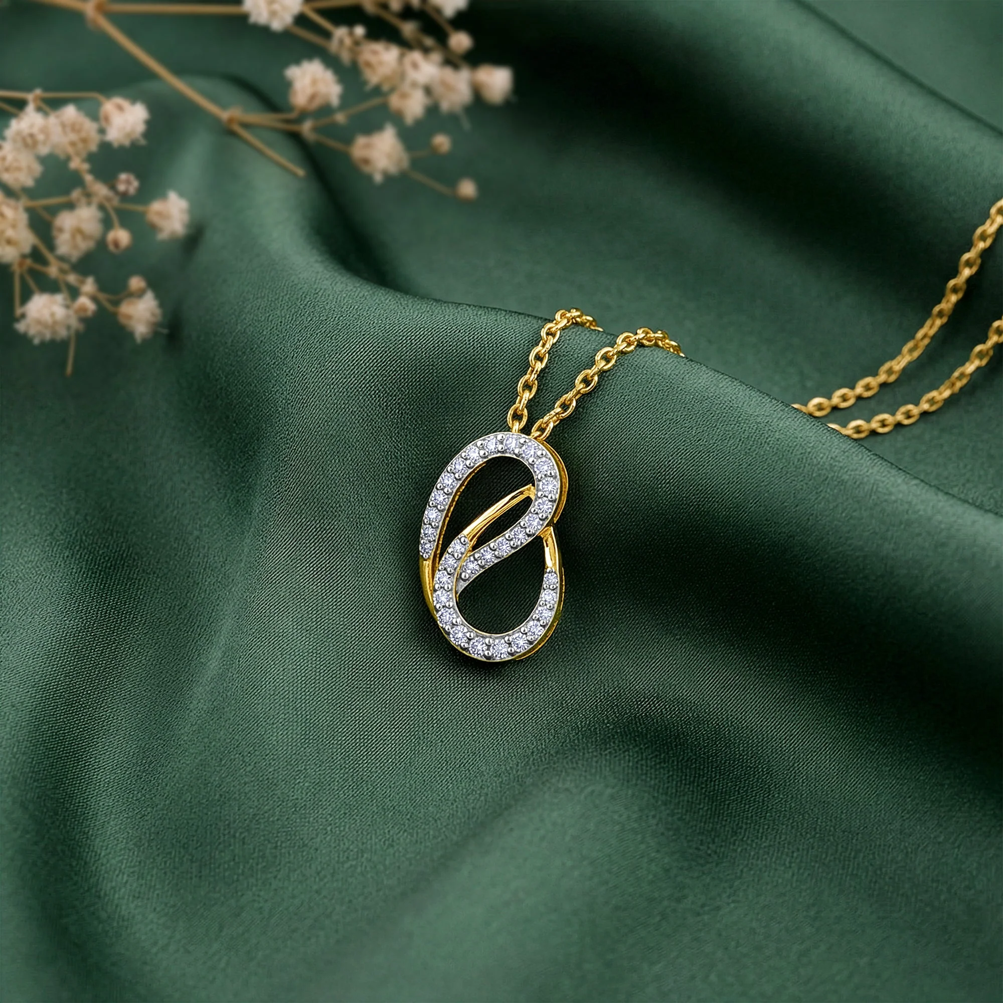 Gold Intertwined Grace Lab Grown Diamond Pendant - Image 2