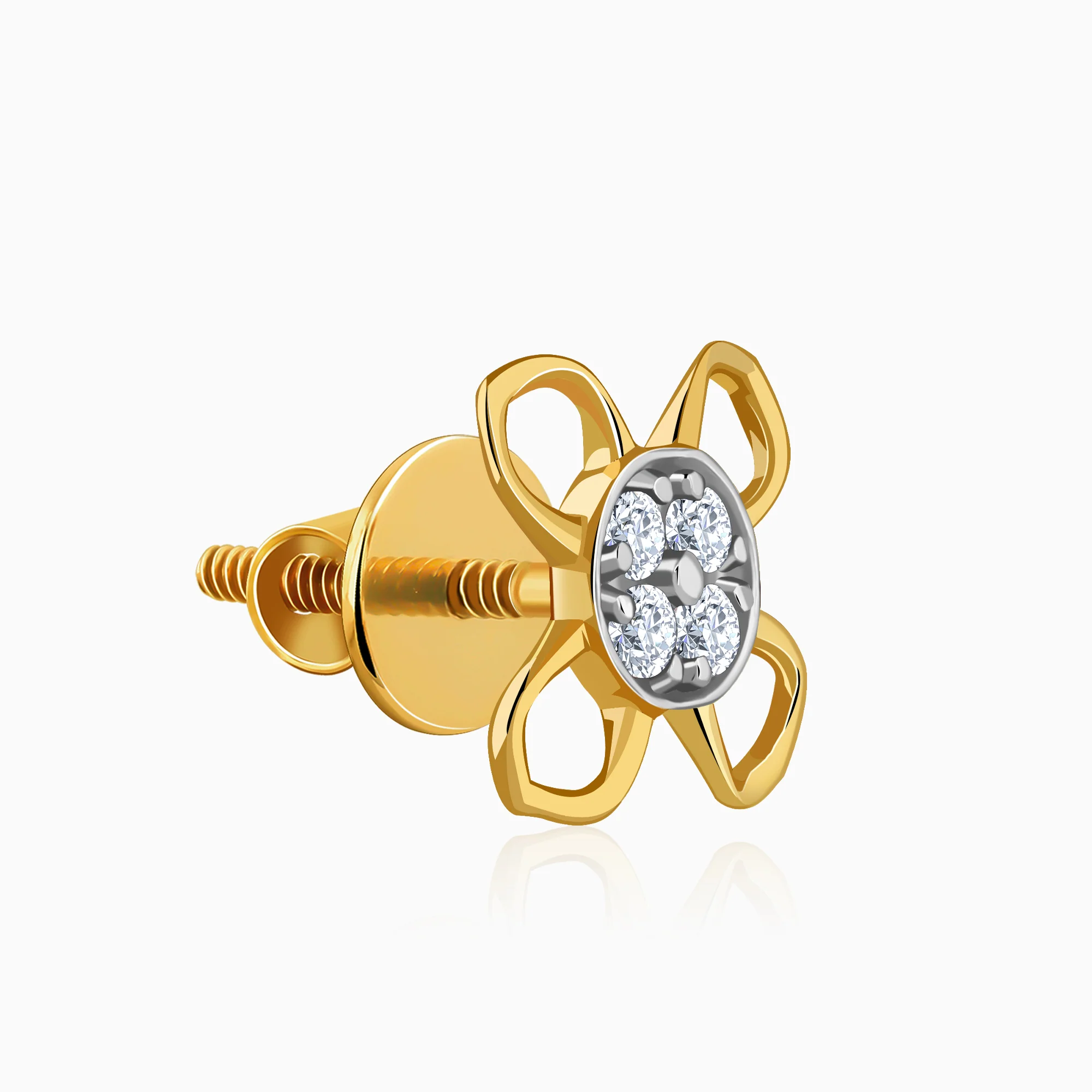 Gold Ixora Lab Grown Diamond Studs - Image 4