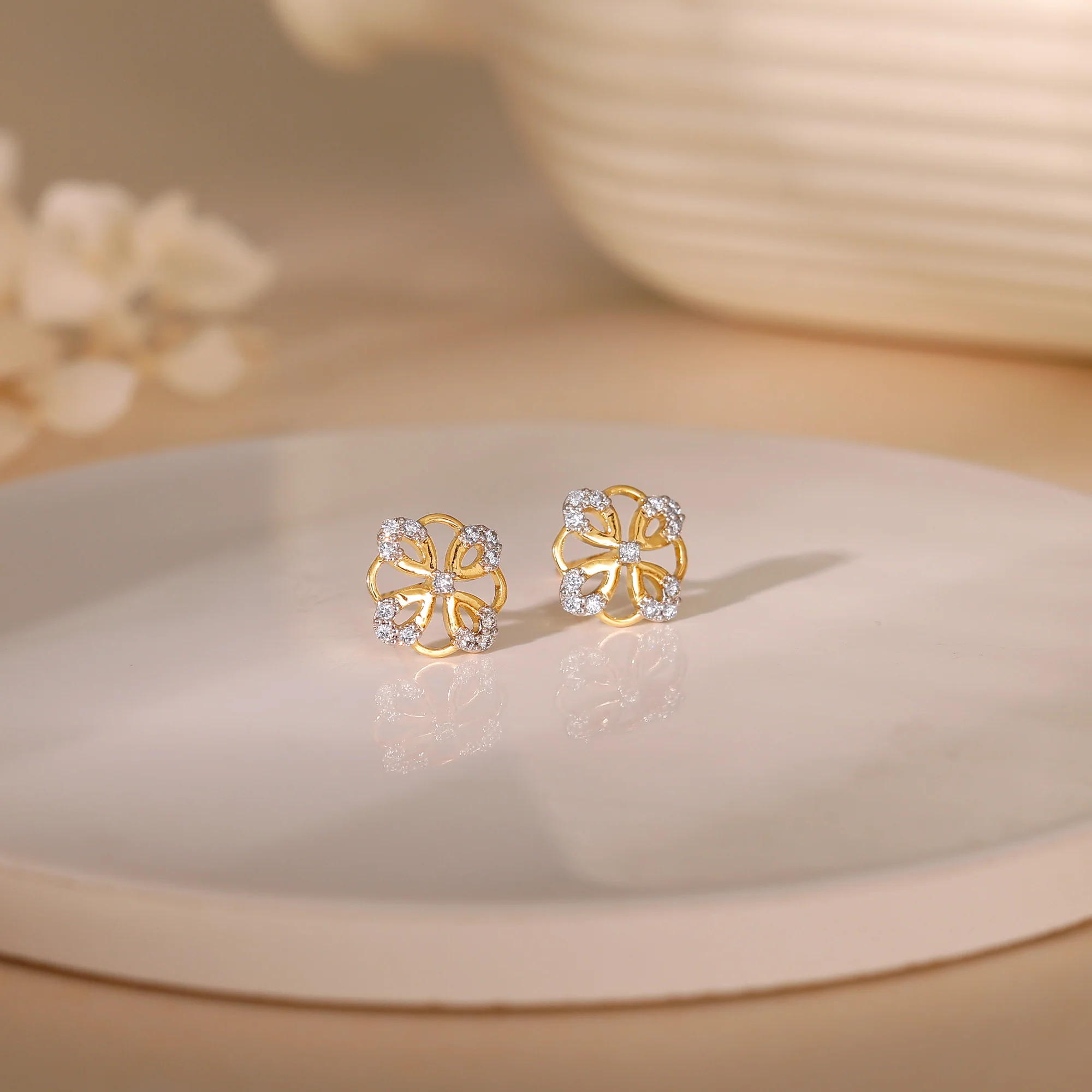 Gold Jivy Lab Grown Diamond Earrings - Image 2