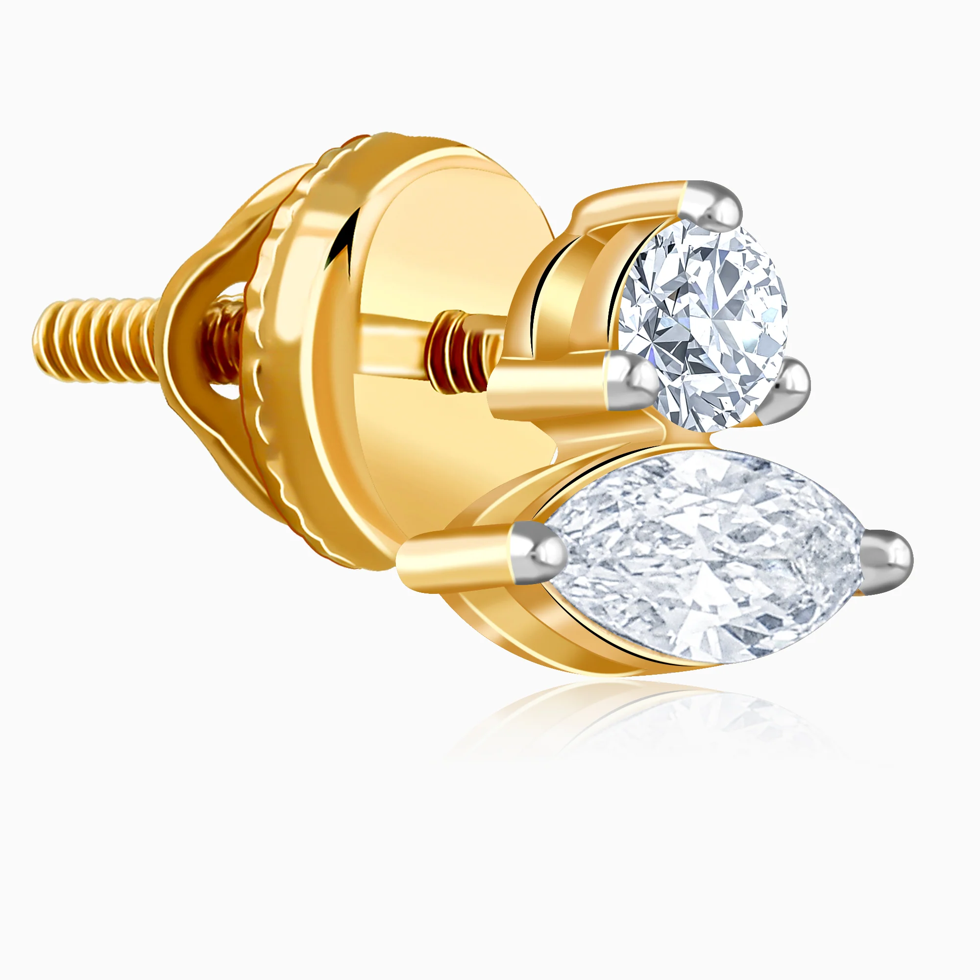 Gold Lumina Marquise Lab Grown Diamond Stud Earrings - Image 4