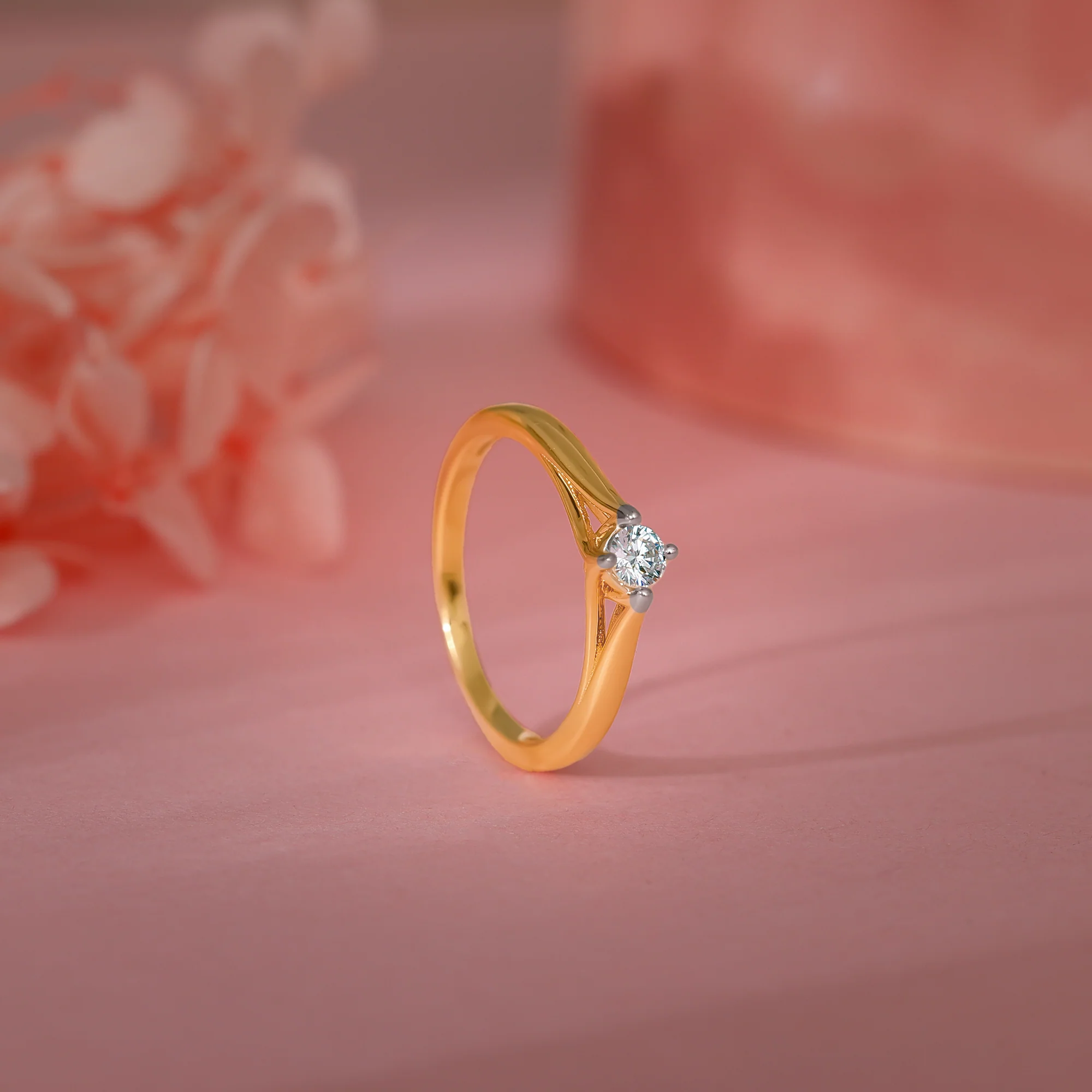 Gold Luna Solitaire Diamond Ring - Image 2