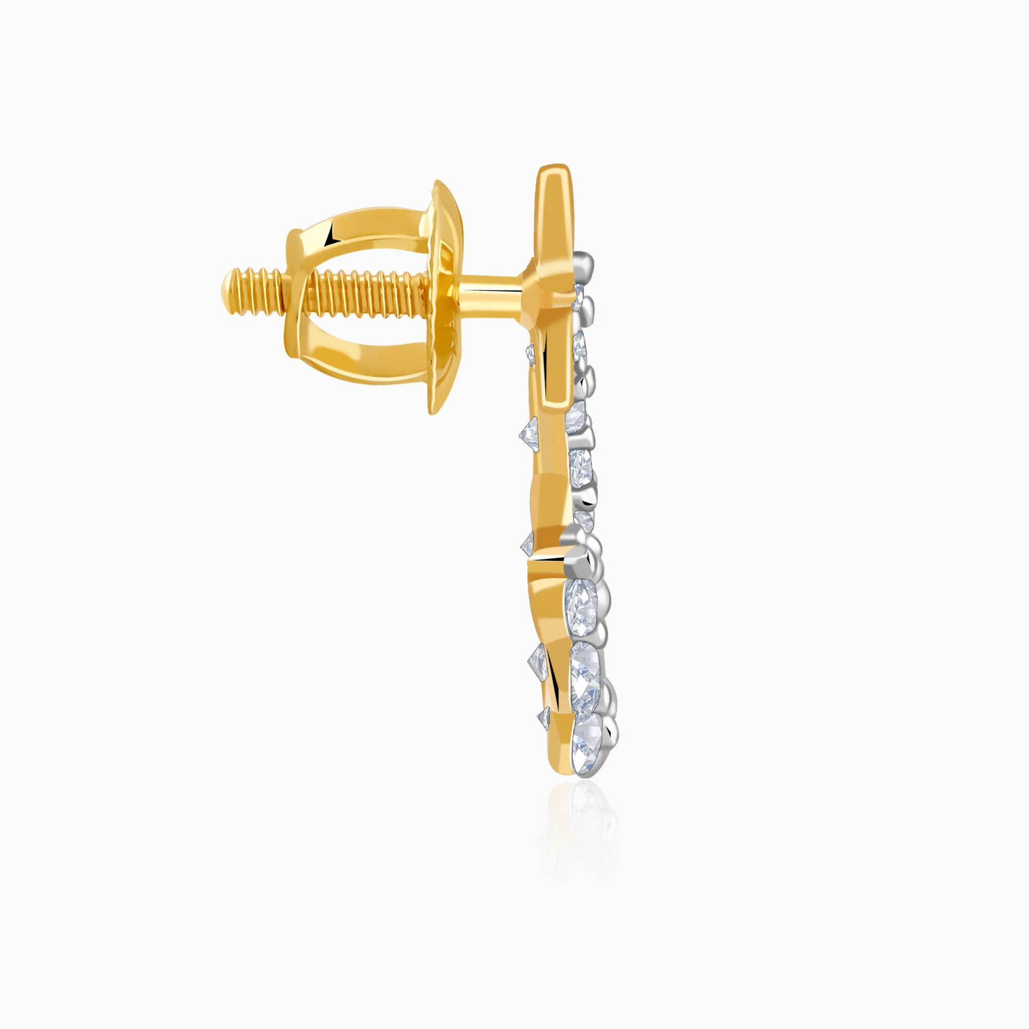 Gold Lunar Charm Lab Grown Diamond Earrings - Image 5