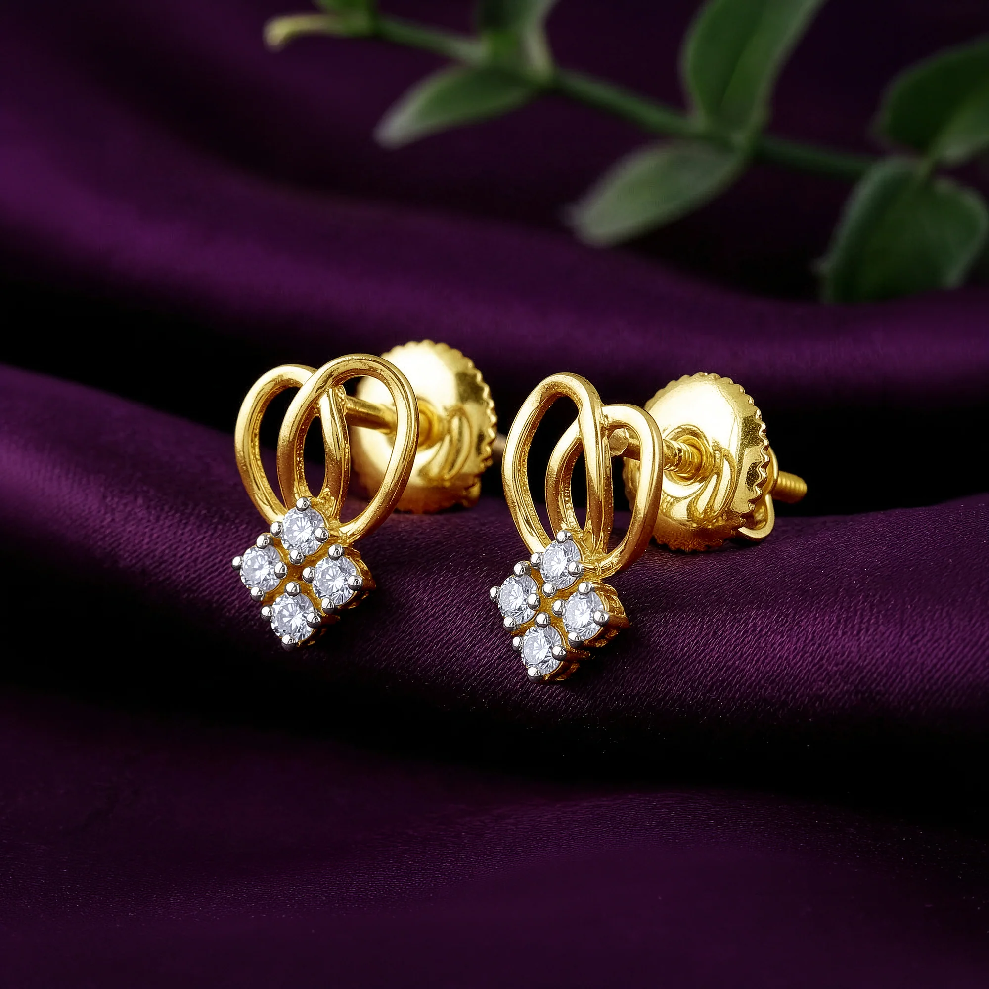 Gold Luv Lab Grown Diamond Studs - Image 2