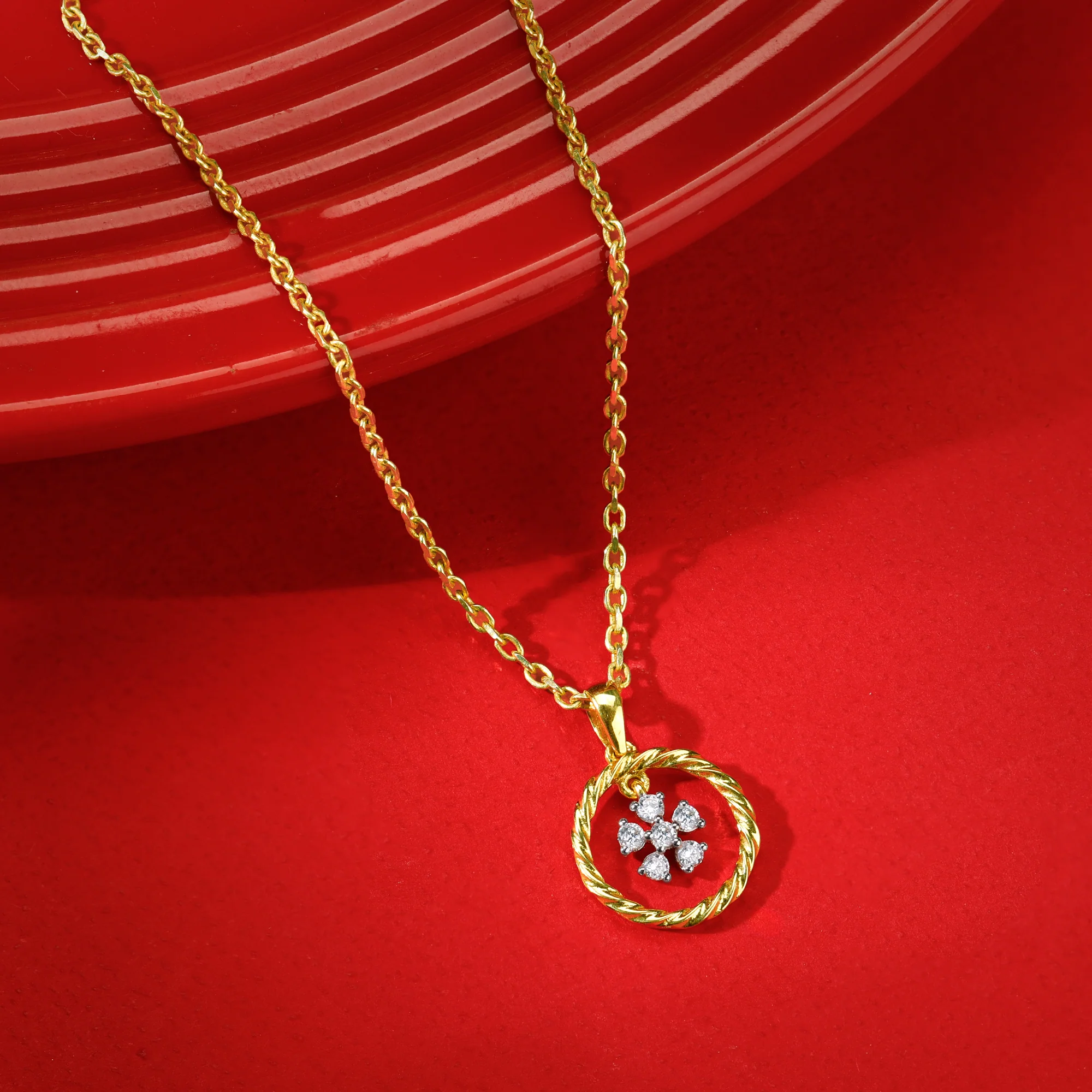 Gold Magical Fleur Lab Grown Diamond Pendant - Image 2