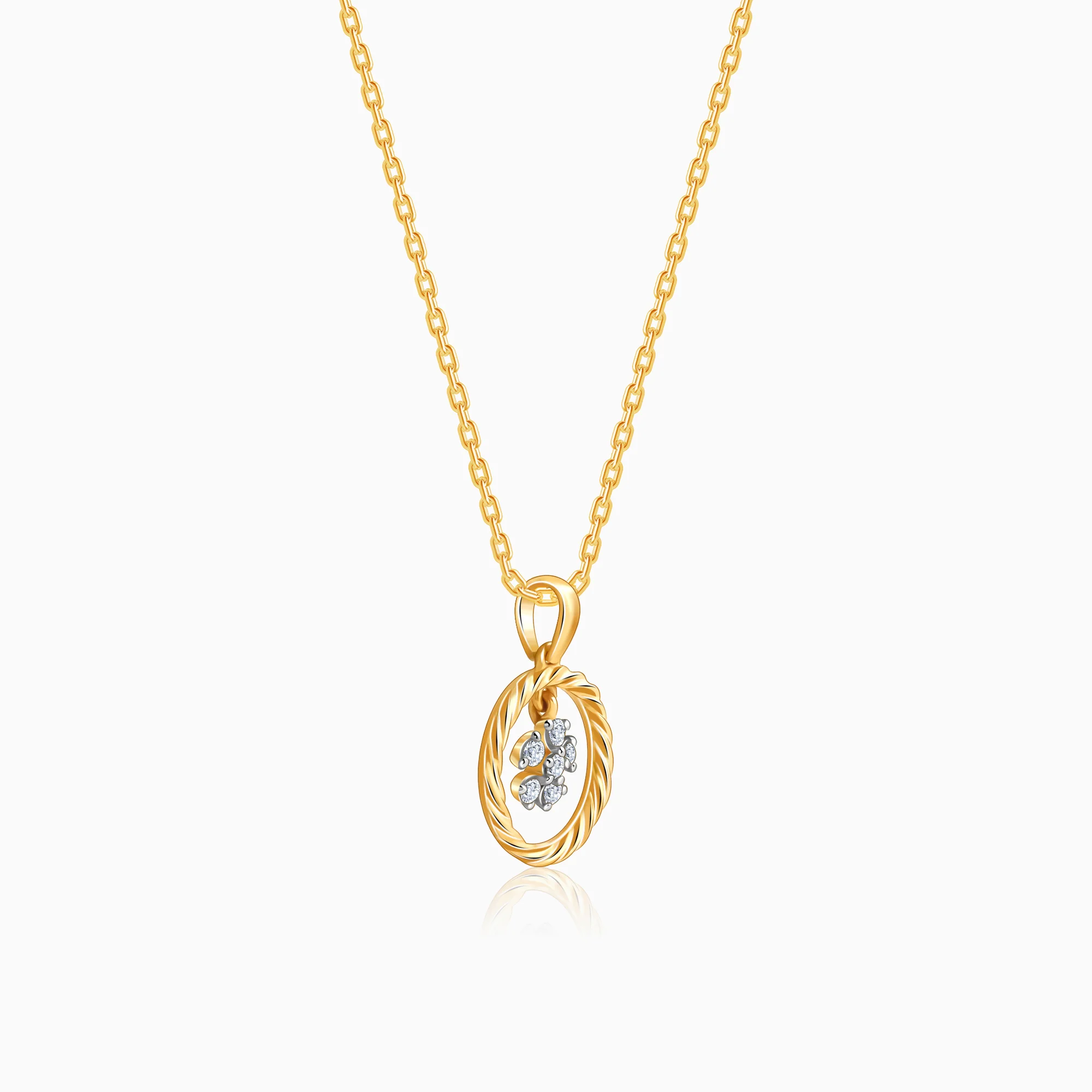 Gold Magical Fleur Lab Grown Diamond Pendant - Image 4