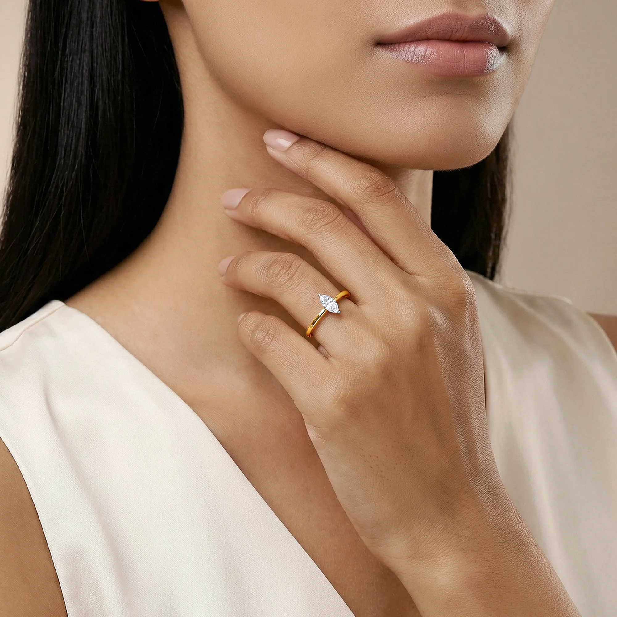 Gold Marquise Muse Lab Grown Diamond Ring (Size 12) - Image 3