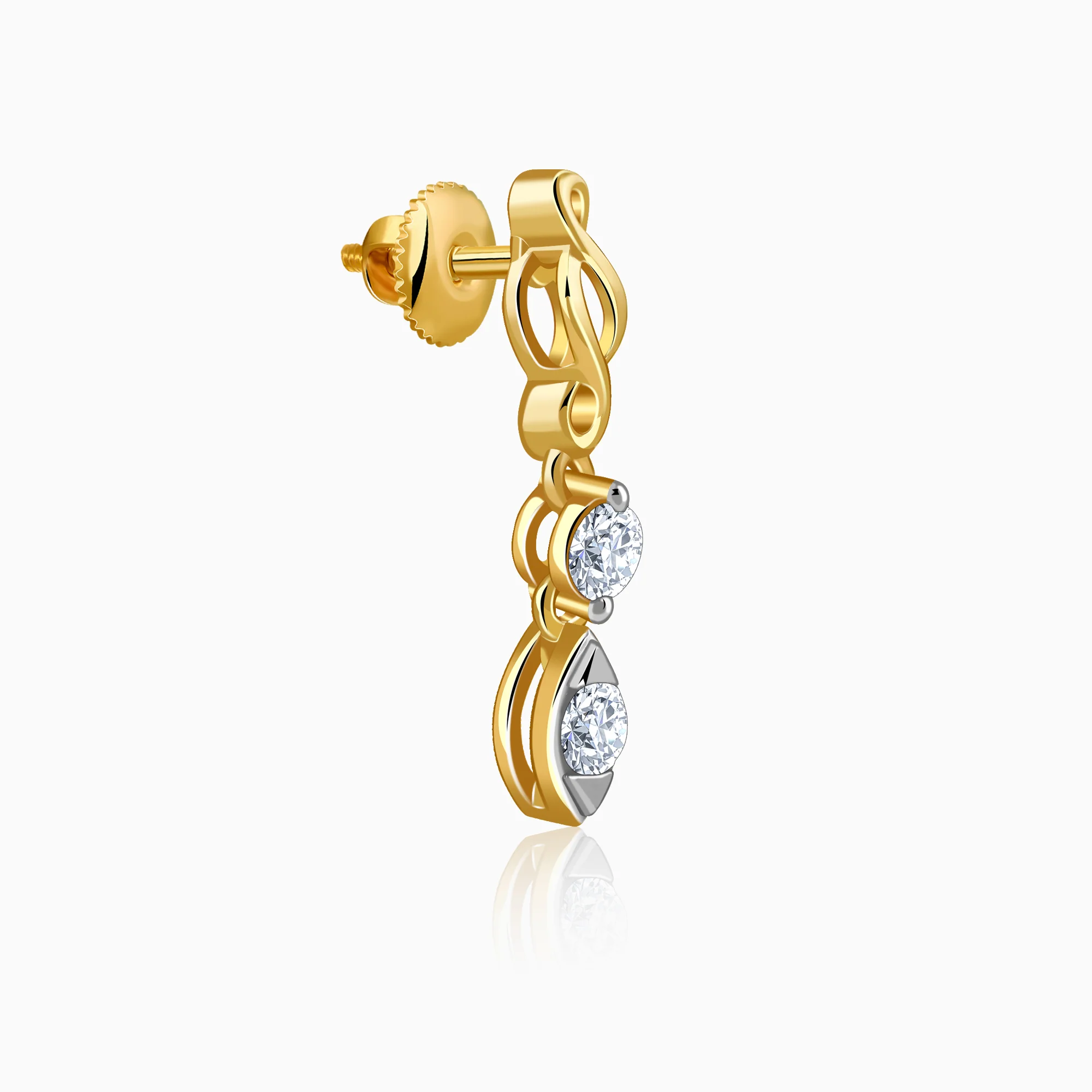 Gold Marquisite Shine Lab Grown Diamond Earrings - Image 4