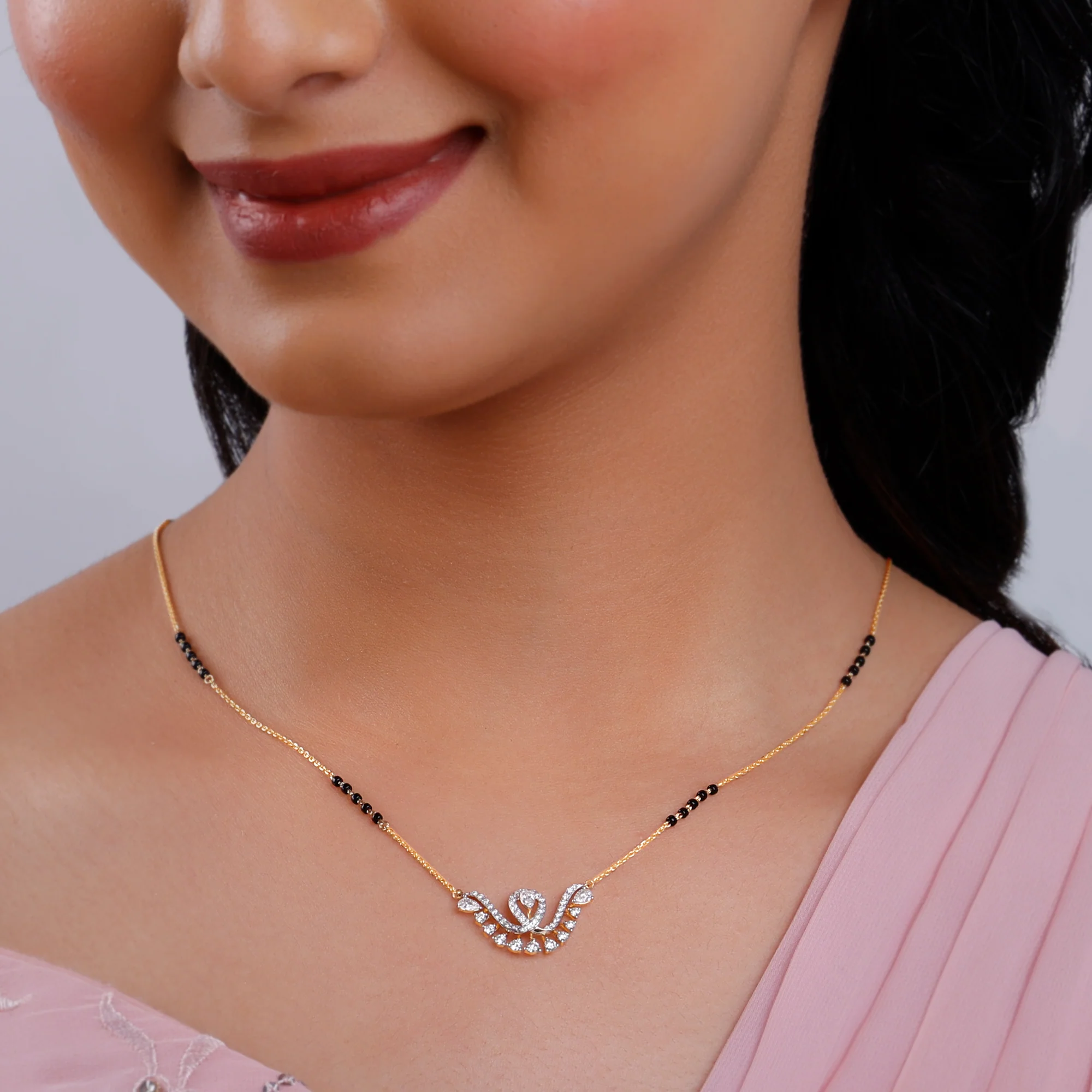 Gold Monica Lab Grown Diamond Mangalsutra - Image 3