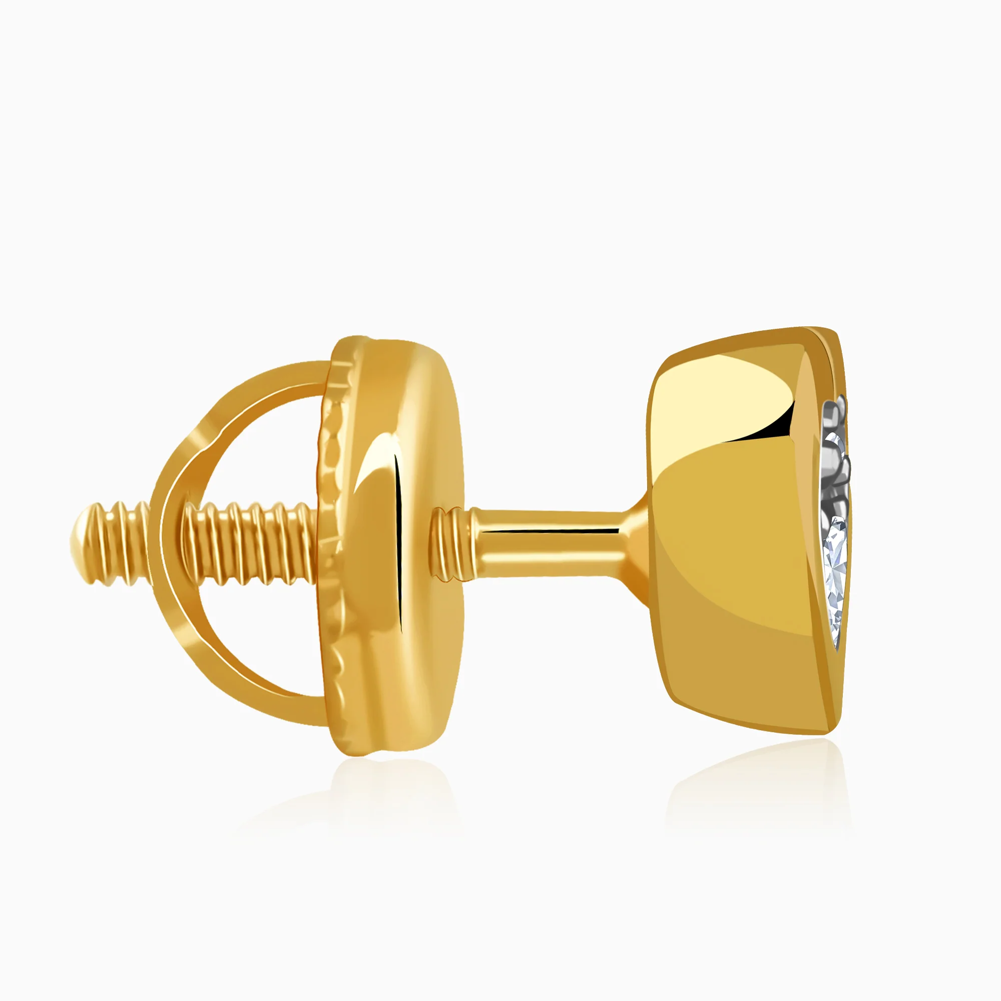 Gold My Heartbeat Lab Grown Diamond Studs - Image 5