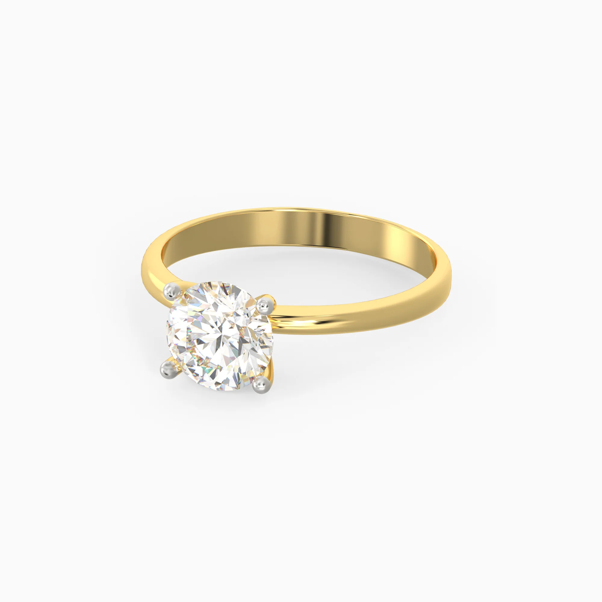 Gold Mystic Aura Solitaire Diamond Ring - Image 4