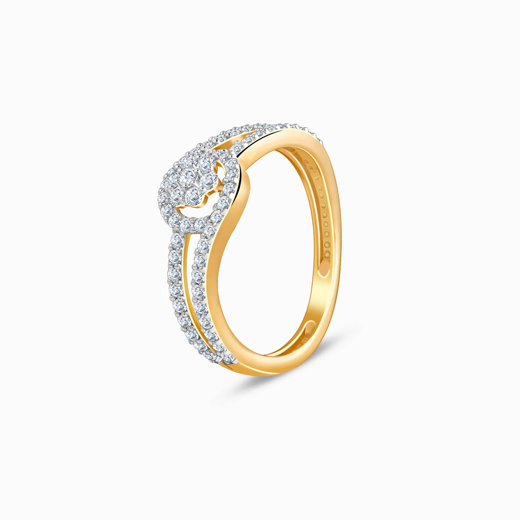 Gold Nigella Cluster Lab Grown Diamond Ring - Image 4