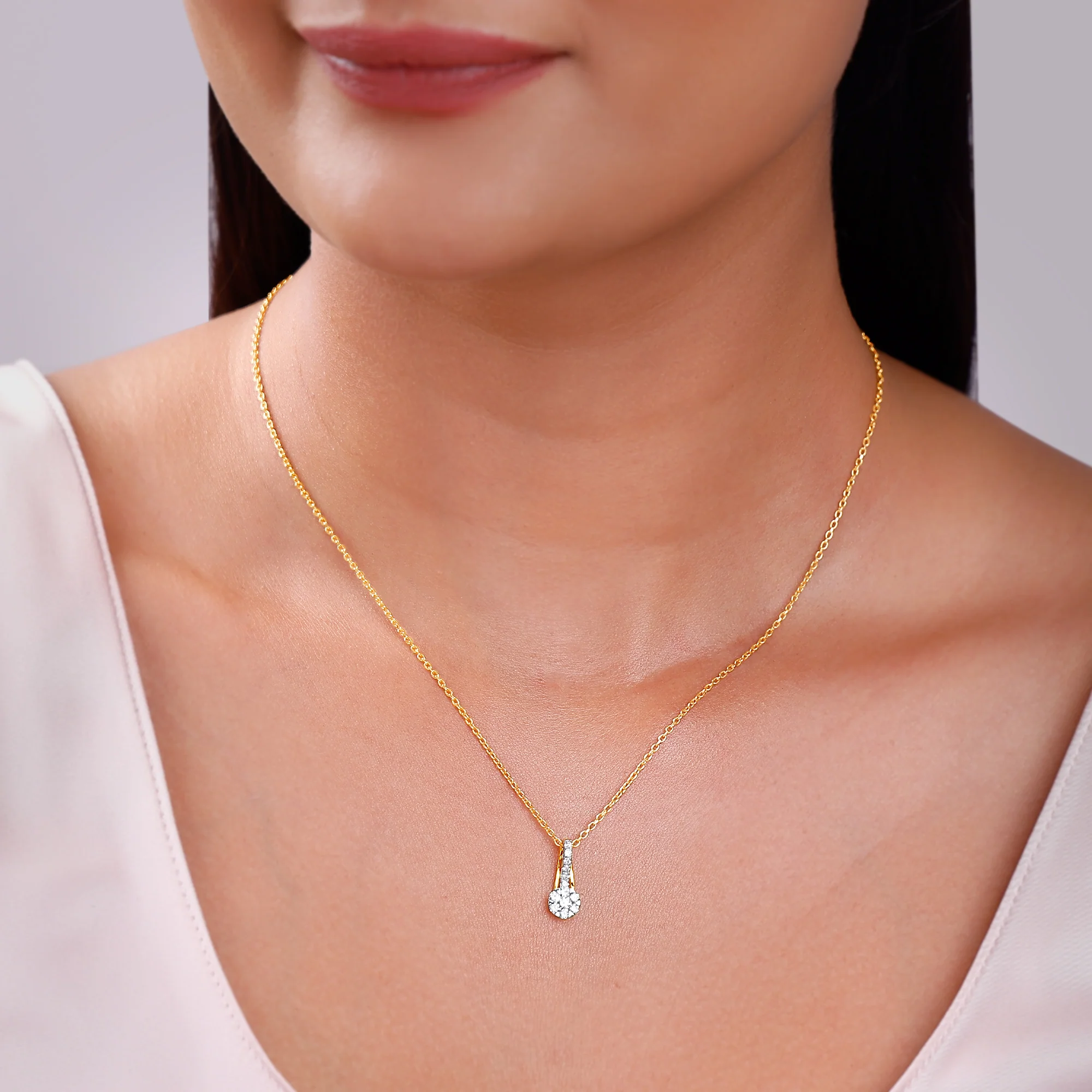 Gold Novara Lab Grown Diamond Pendant - Image 3