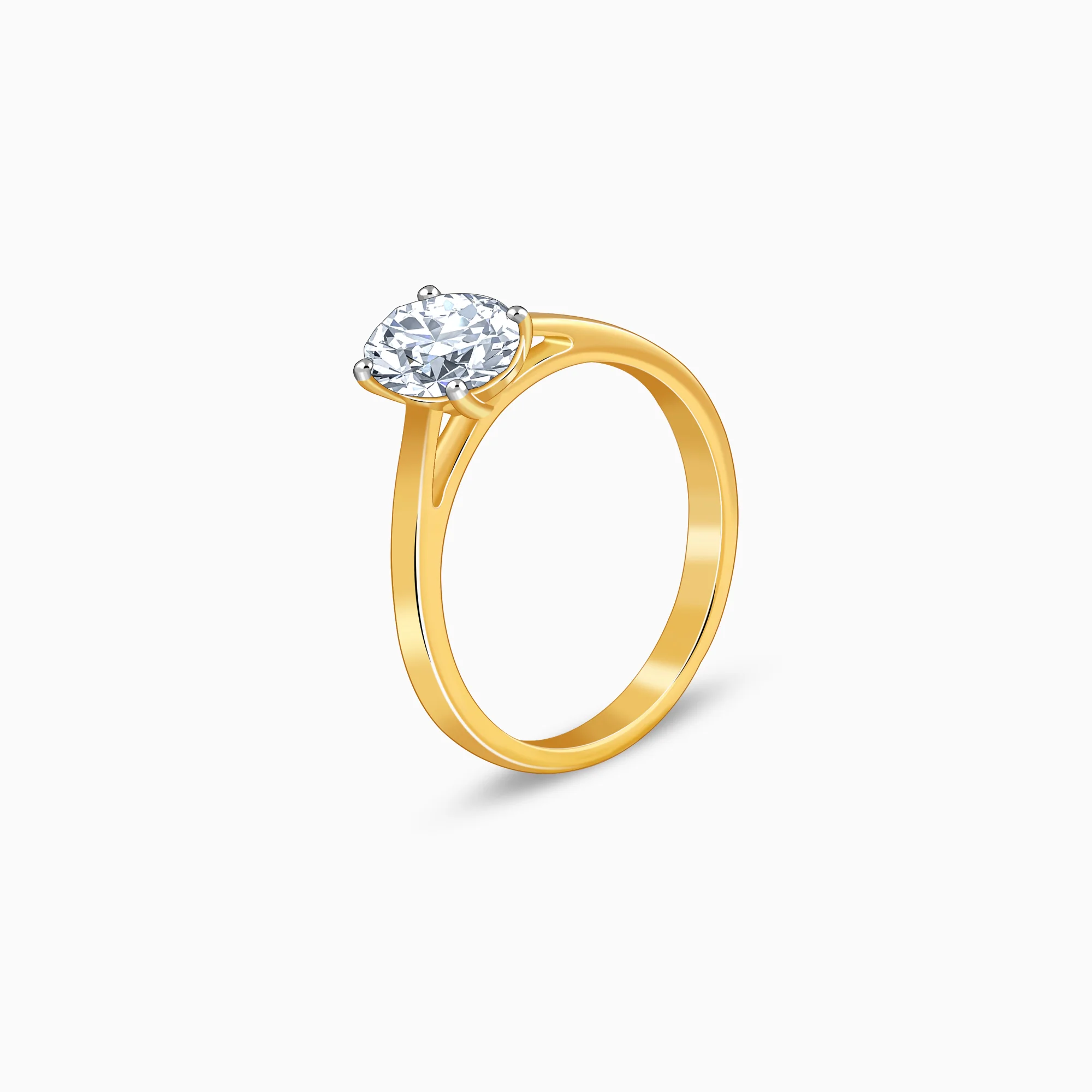 Gold Oval Cut Solitaire Lab Grown Diamond Ring - Image 4