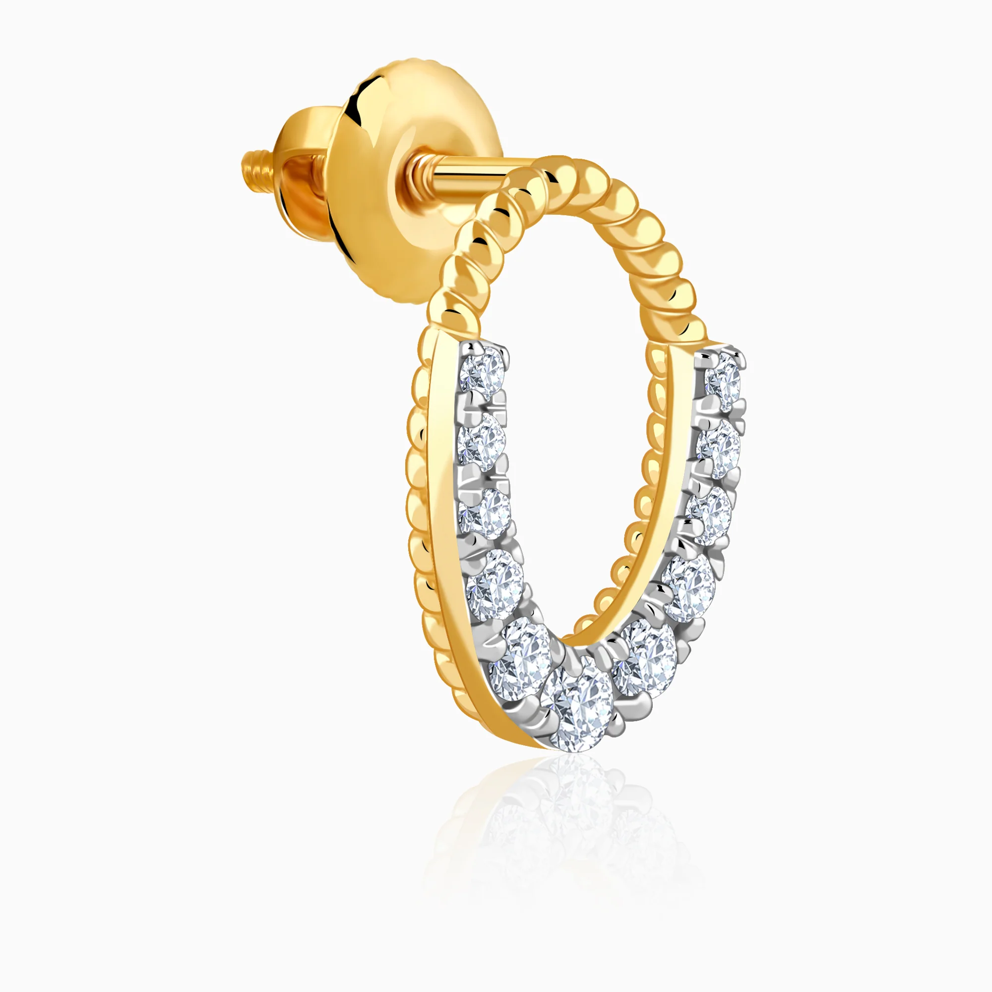 Gold Oval Gleam Lab Grown Diamond Earrings - Image 4