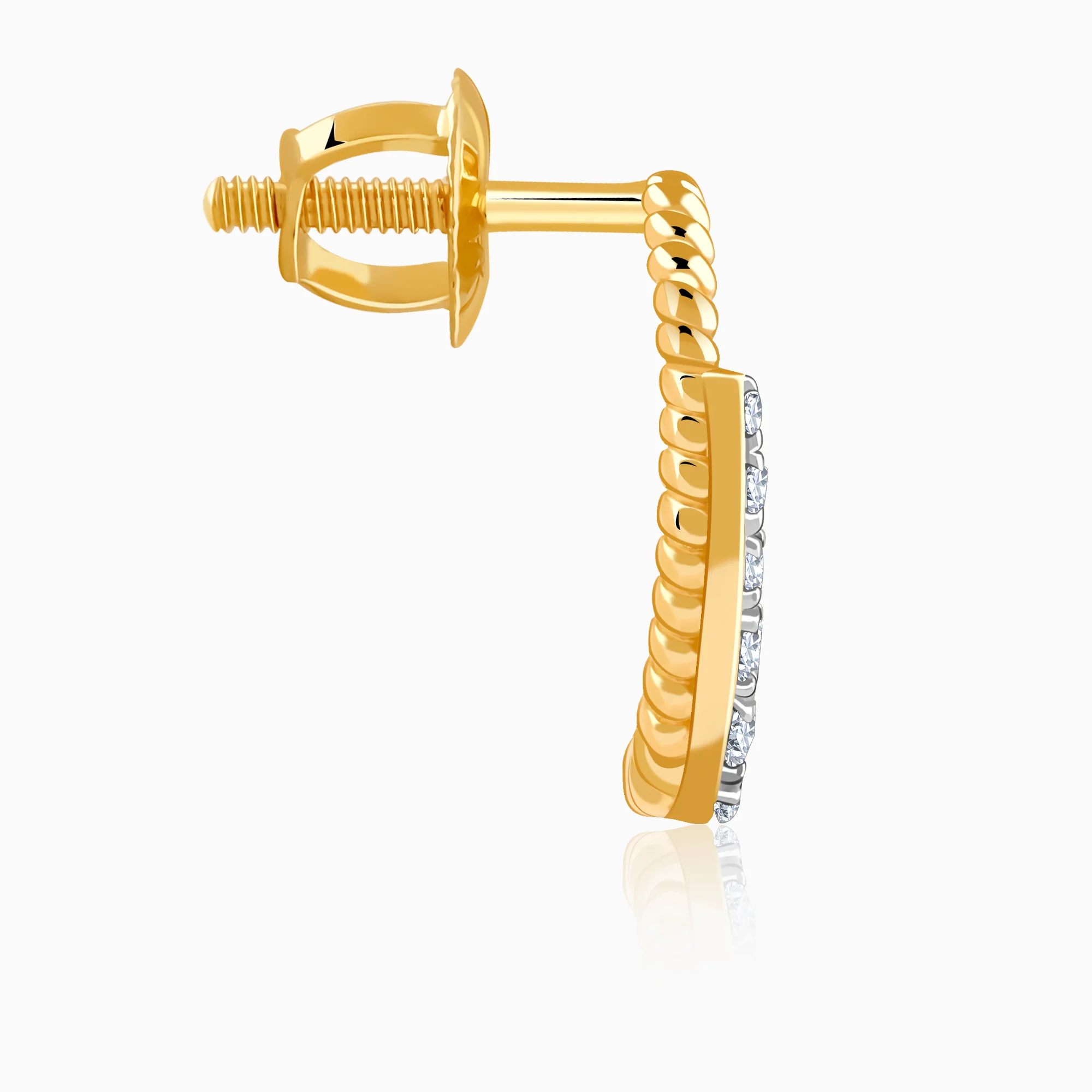 Gold Oval Gleam Lab Grown Diamond Earrings - Image 5