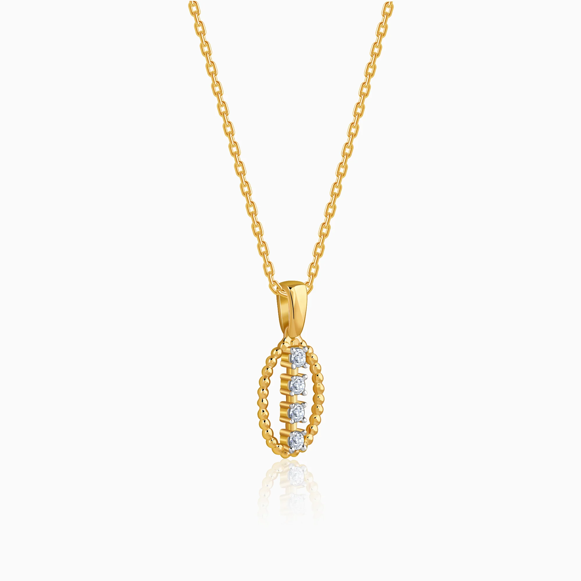 Gold Oval Shine Lab Grown Diamond Pendant - Image 4