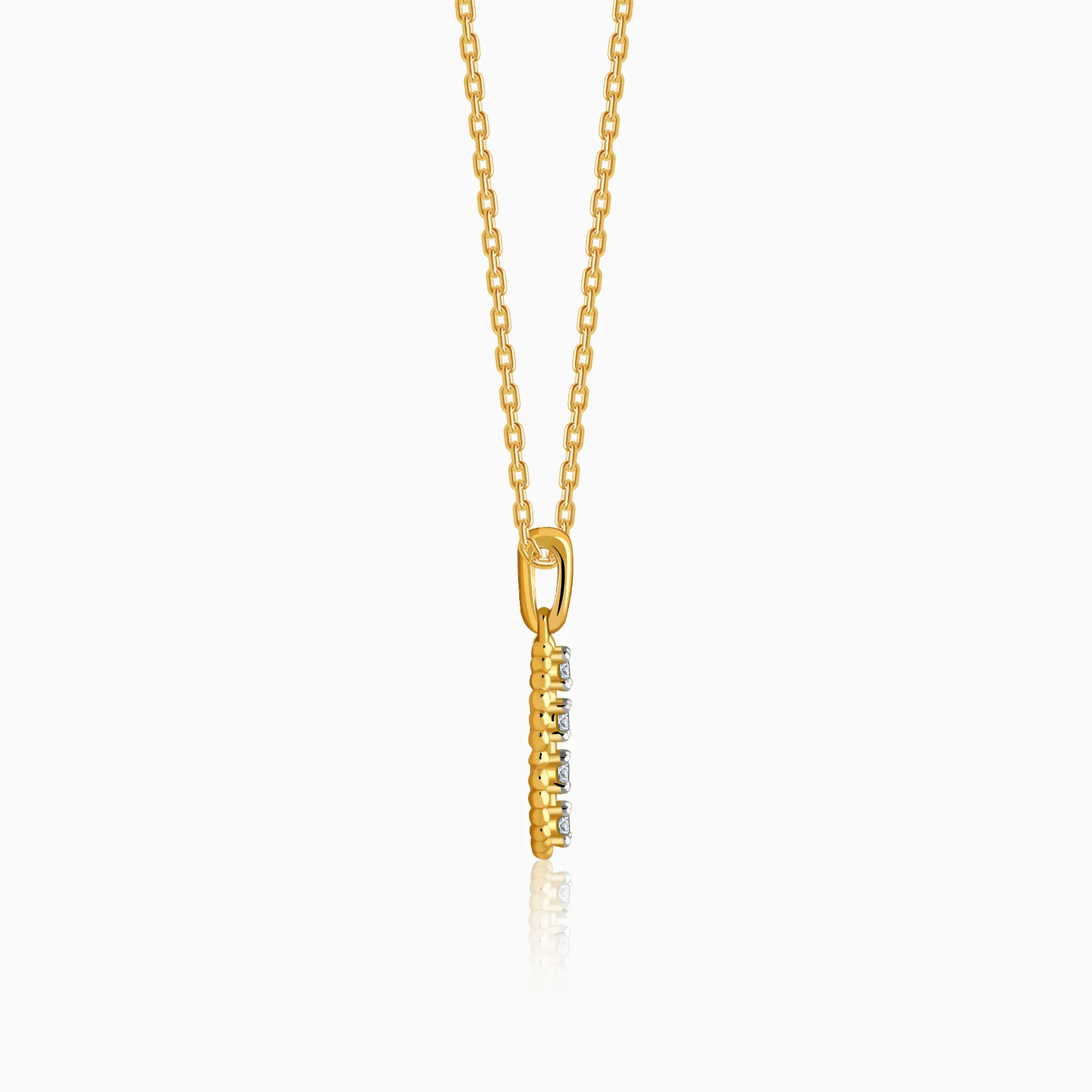Gold Oval Shine Lab Grown Diamond Pendant - Image 5