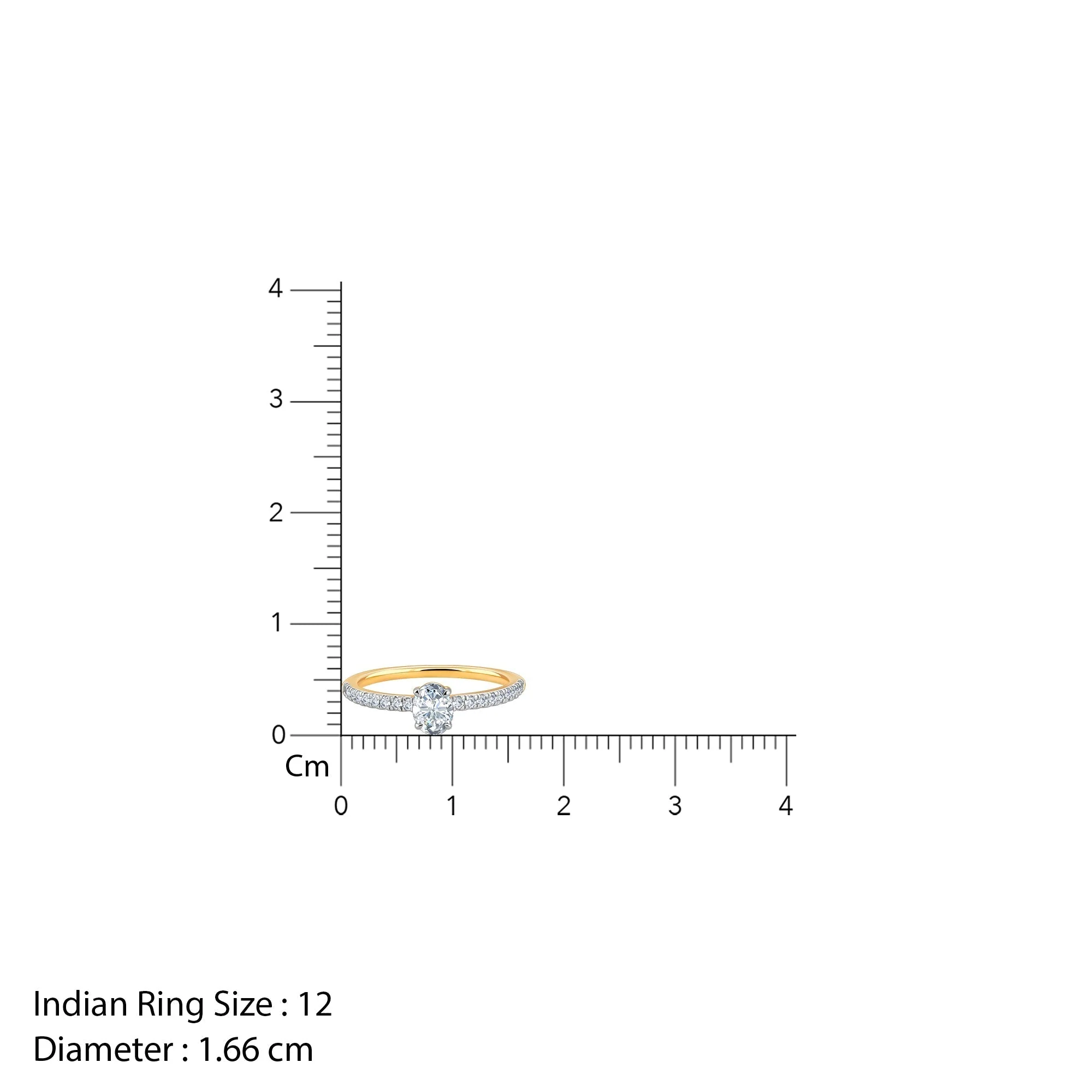 Gold Ovate Solitaire Lab Grown Diamond Ring - Image 6