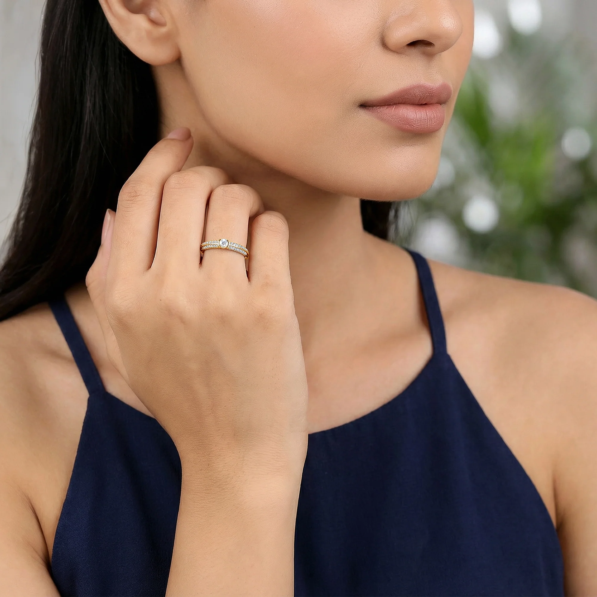 Gold Pave Lab Grown Diamond Ring - Image 3