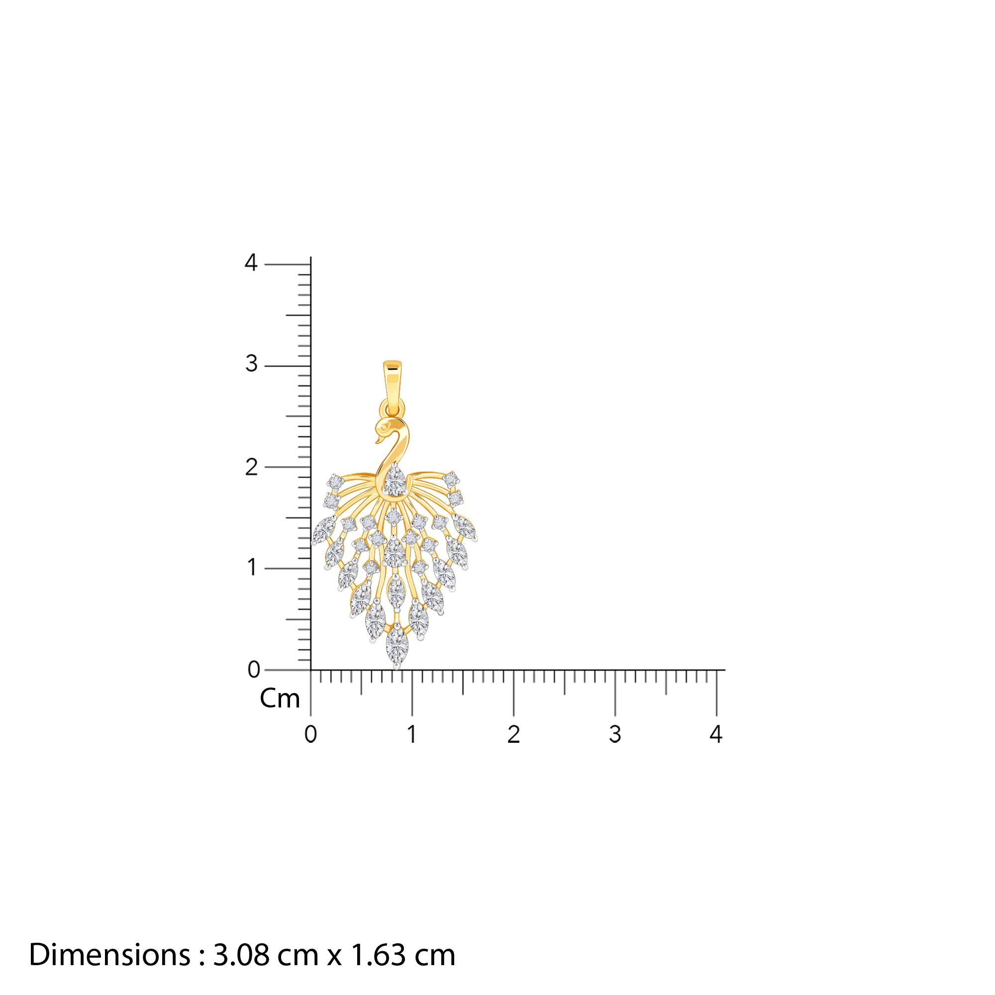 Gold Peacock Dance Lab Grown Diamond Pendant - Image 6