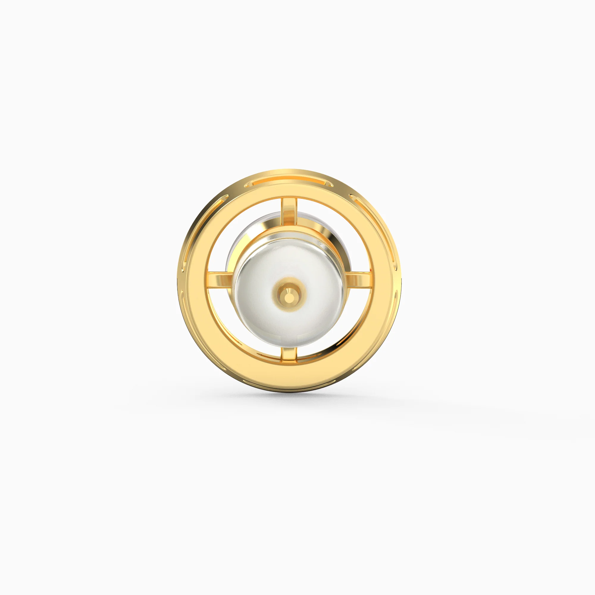 Gold Pearl Centred Diamond Earrings - Image 6