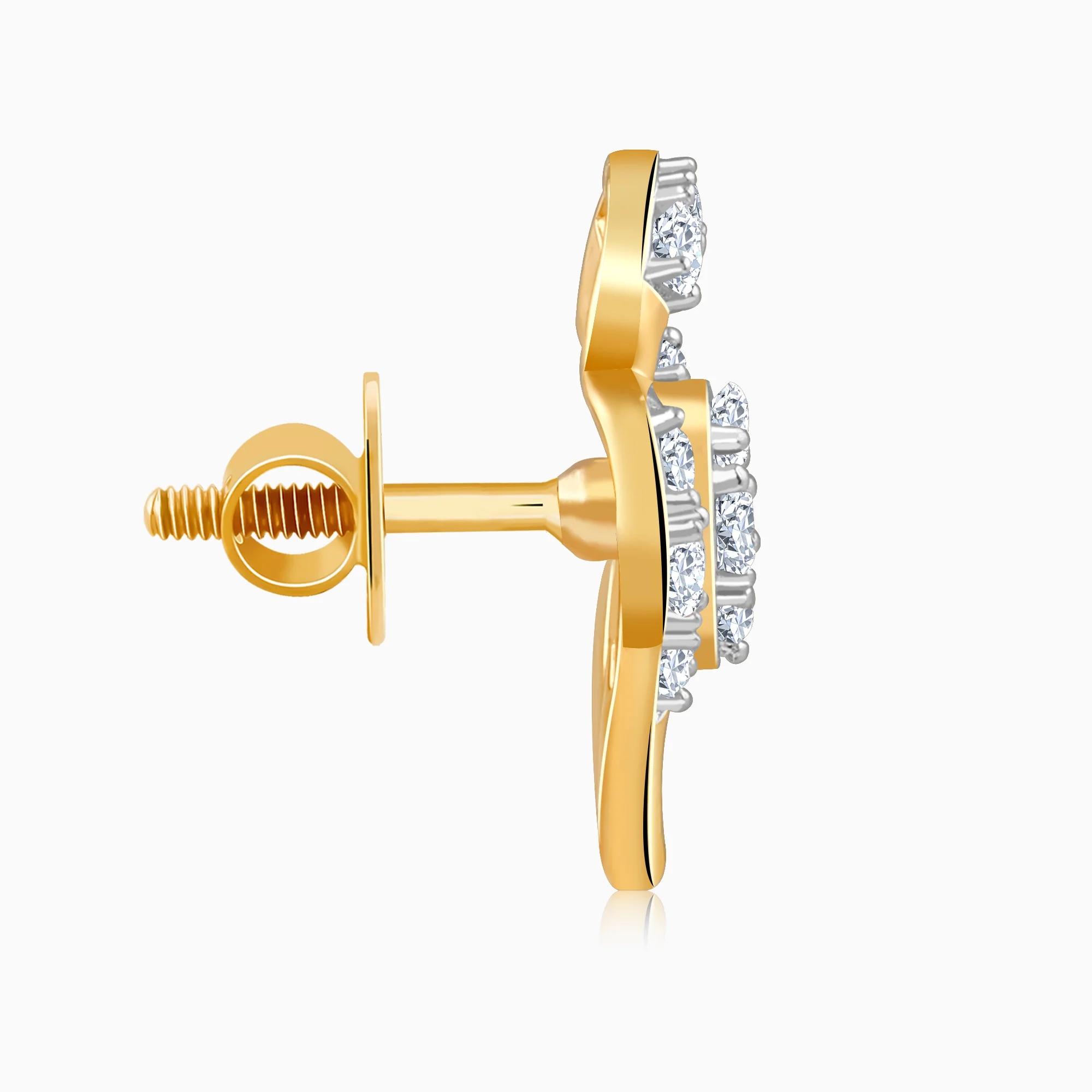 Gold Petal Bloom Lab Grown Diamond Studs - Image 5