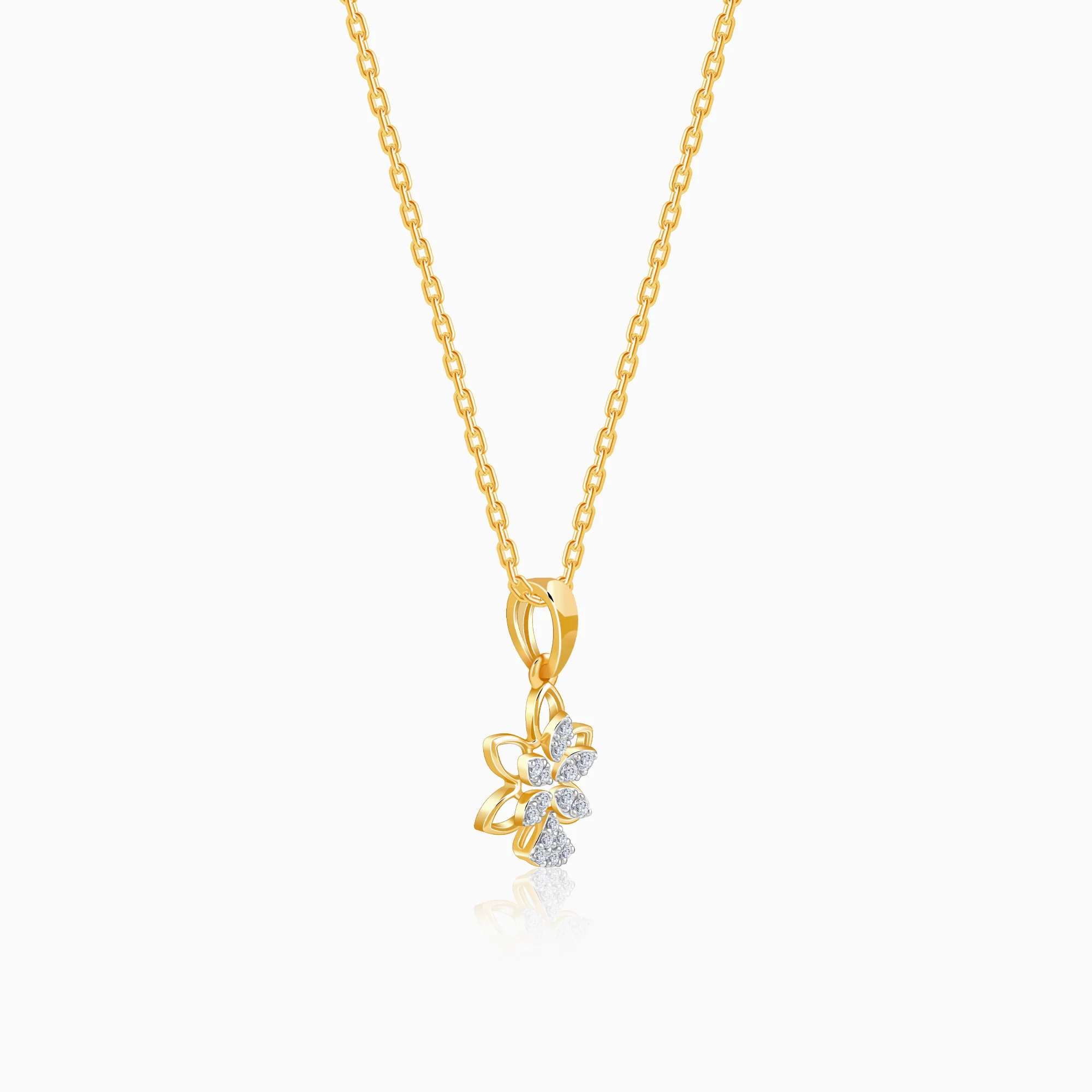 Gold Petal Grace Lab Grown Diamond Pendant - Image 4