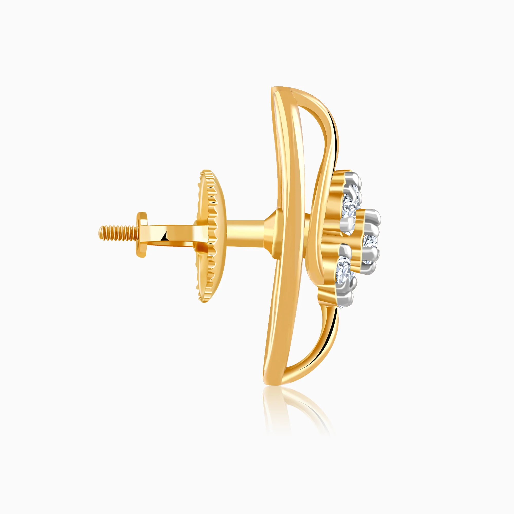 Gold Petal Poise Lab Grown Diamond Earrings - Image 5