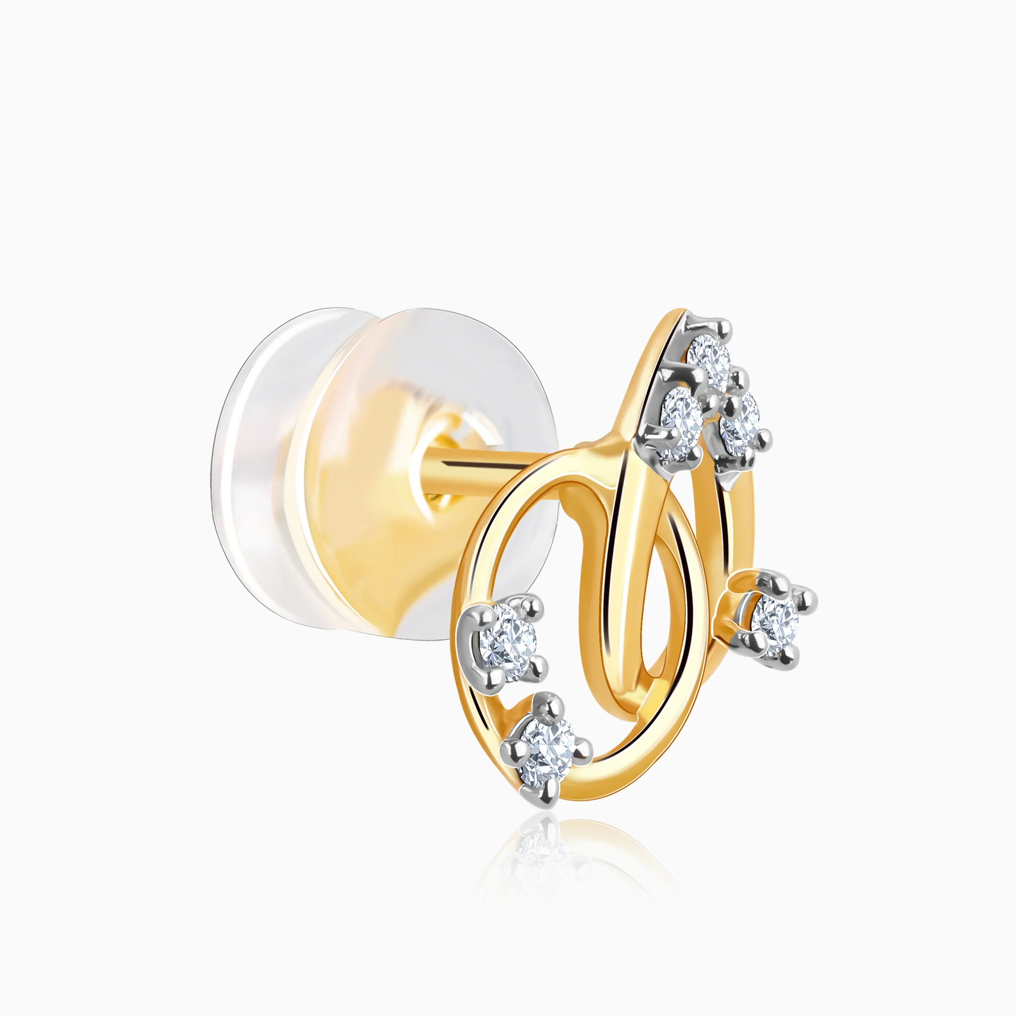 Gold Petioles Diamond Studs - Image 5