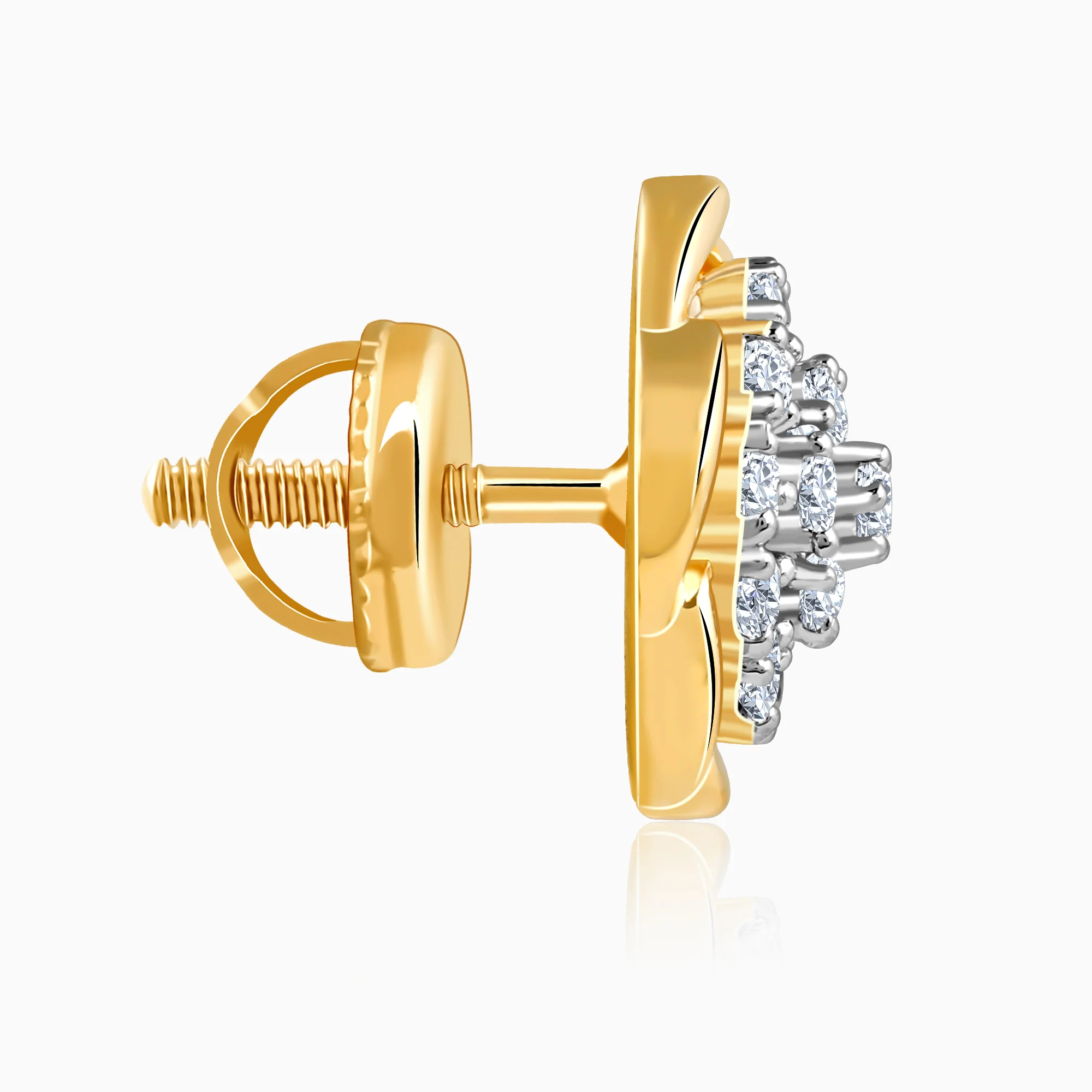 Gold Petunia Paradise Lab Grown Diamond Earrings - Image 5