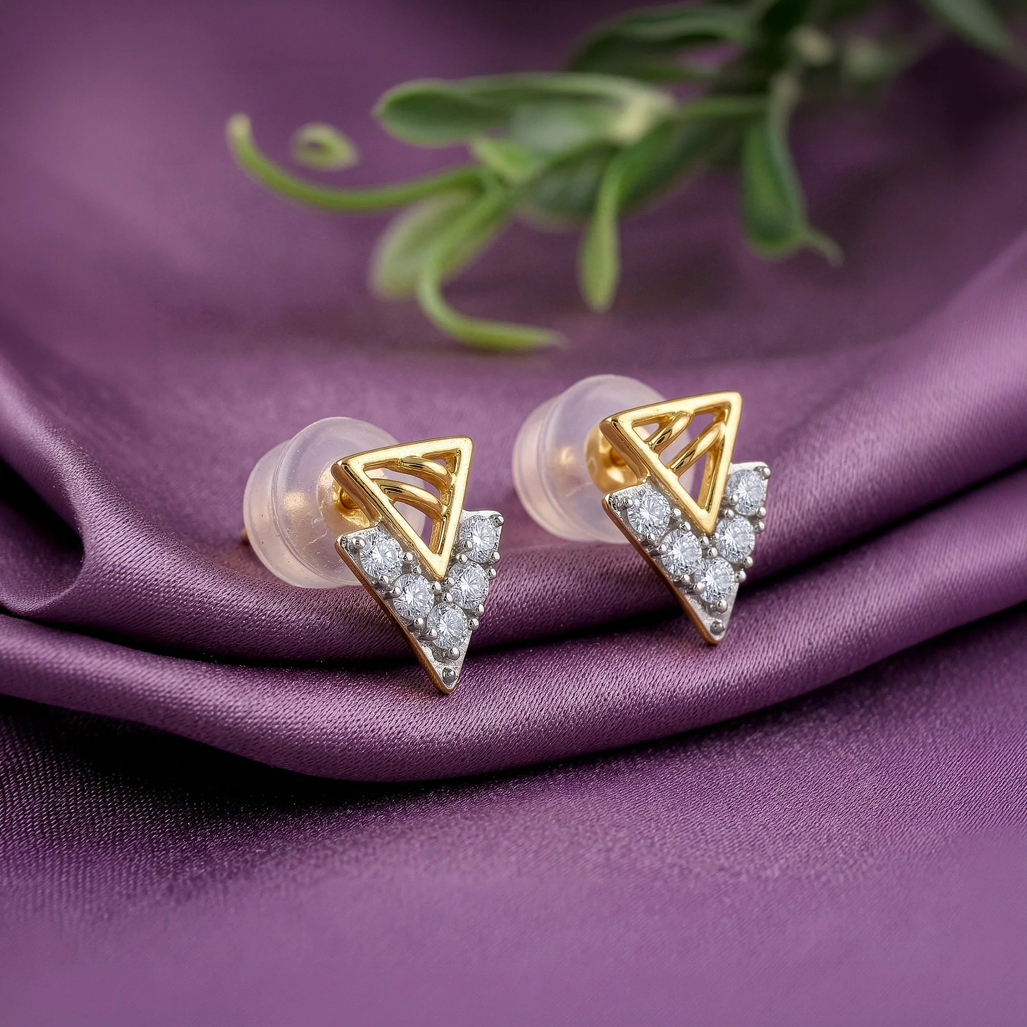 Gold Pissenlit Lab Grown Diamond Earrings - Image 2