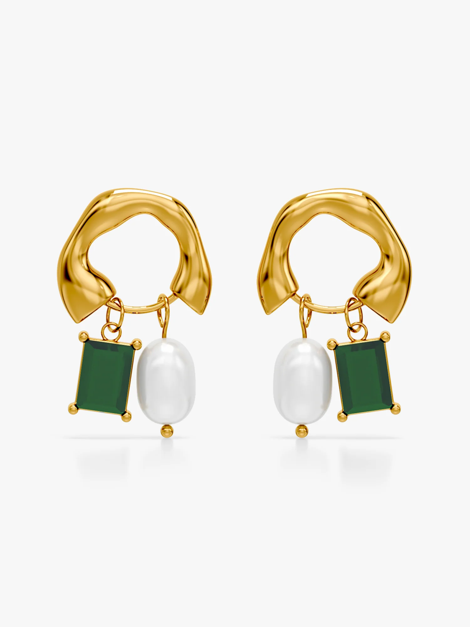 Gold Plated Chaos Coordinator Drop Earrings - Image 4