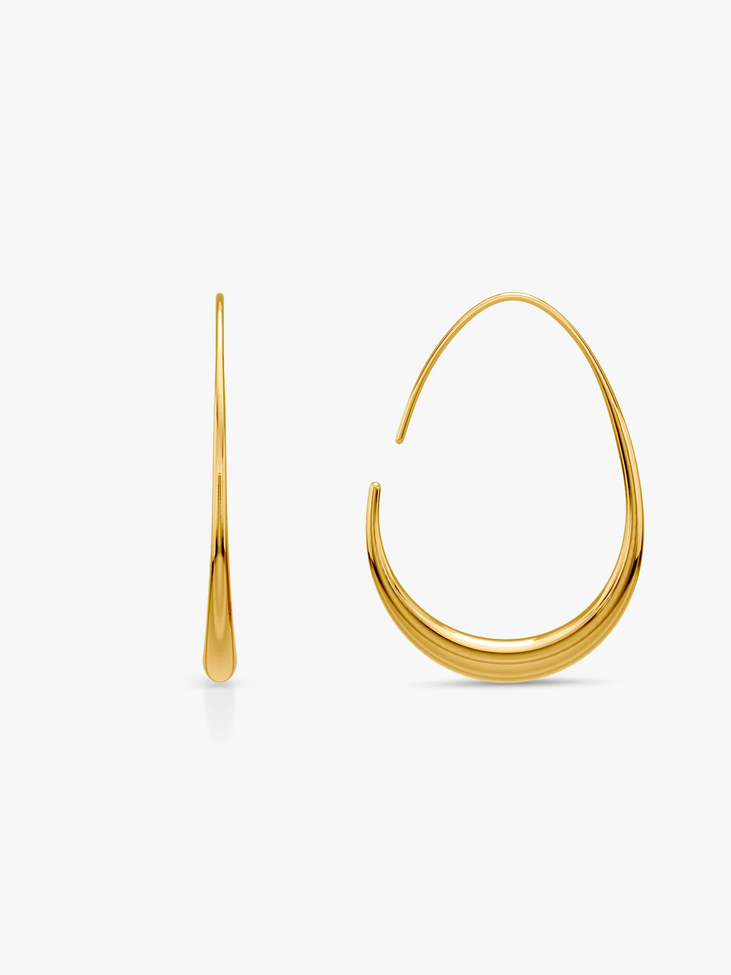 Gold Plated Lite Hoop Earrings - Image 5