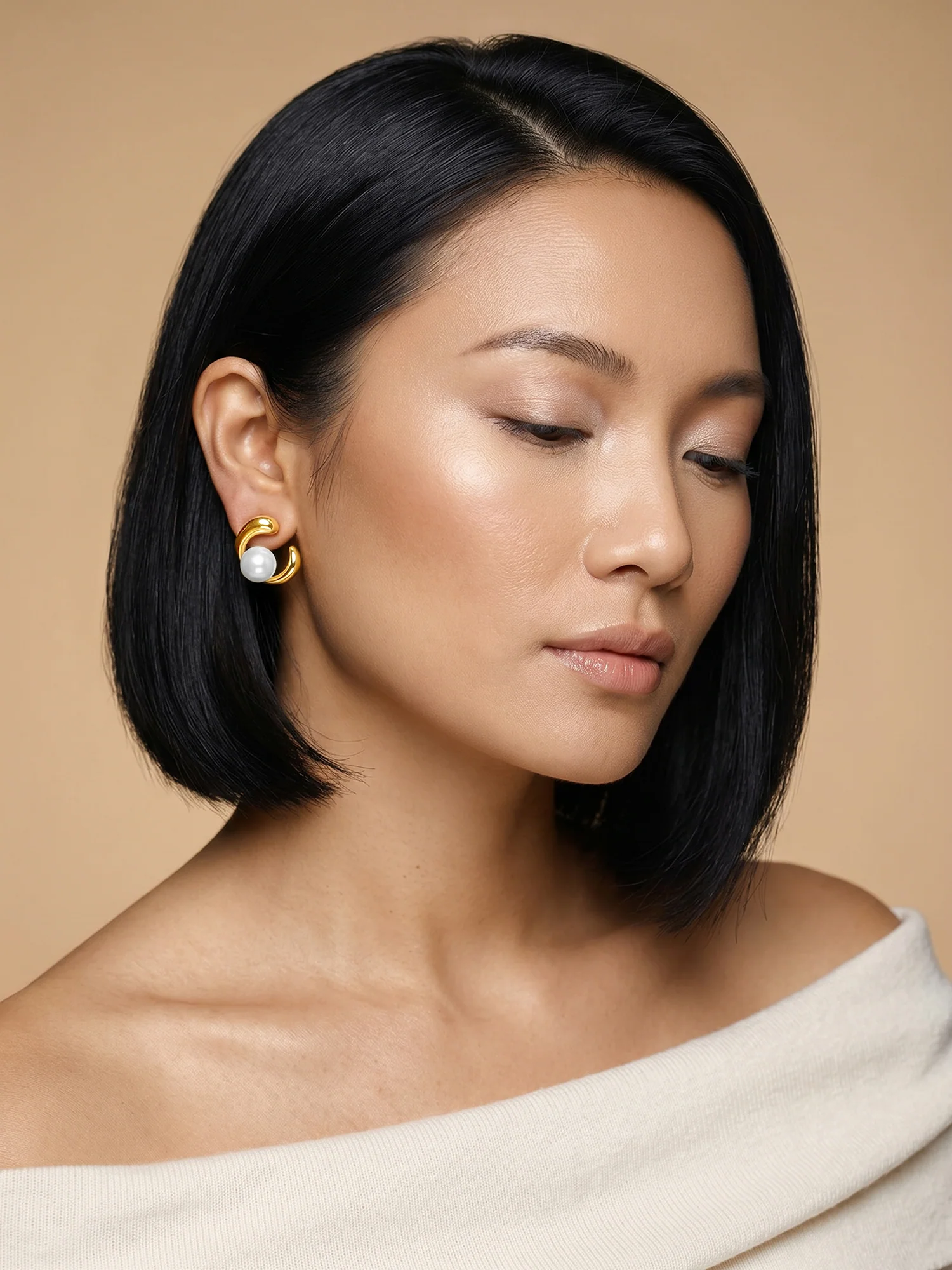 Gold Plated Moon Mood Earrings - Image 3