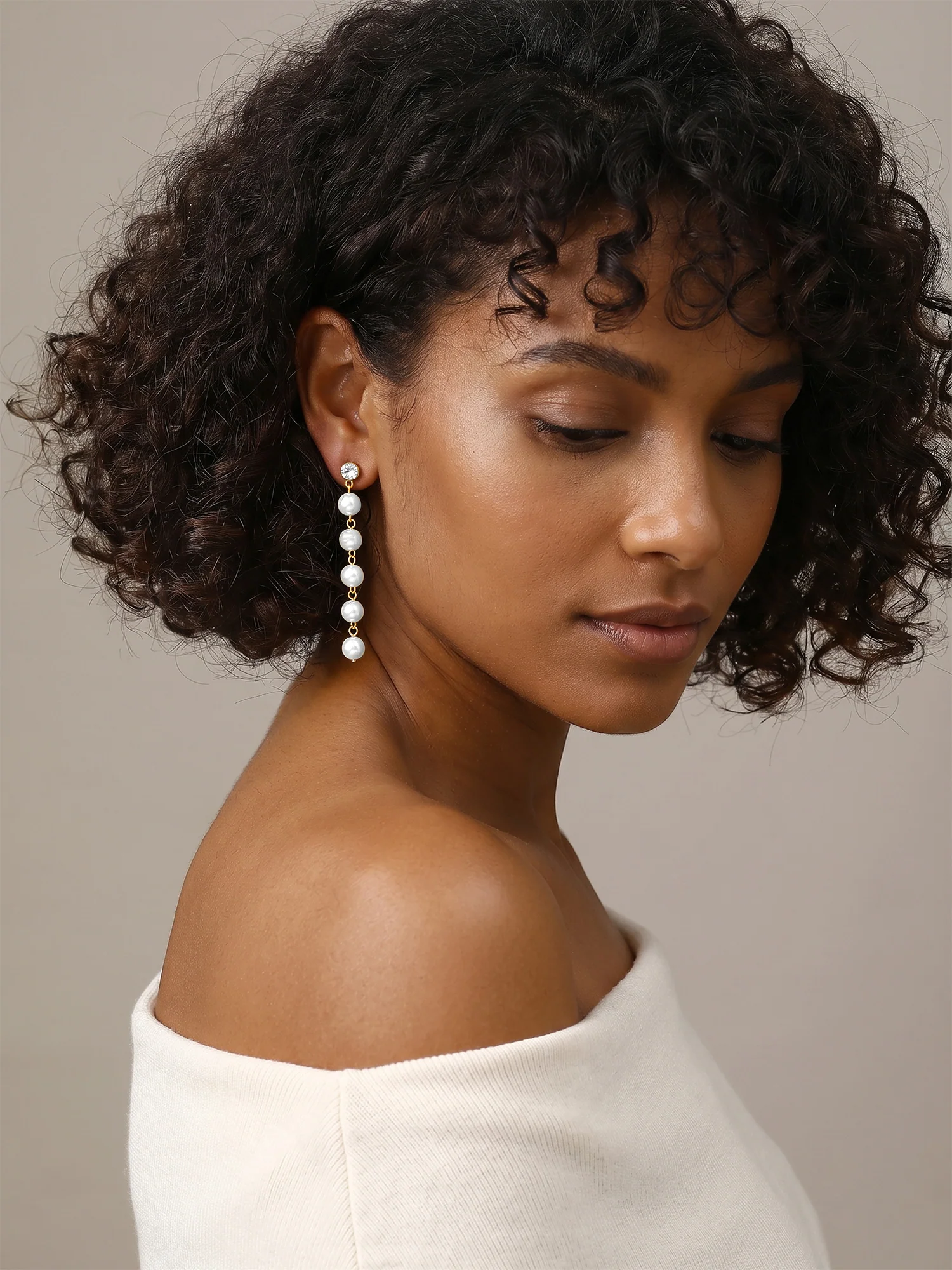 Gold Plated Moon Stack Danglers - Image 3