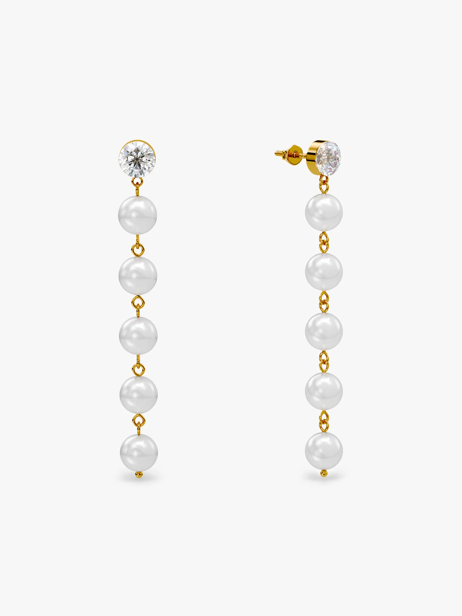 Gold Plated Moon Stack Danglers - Image 4