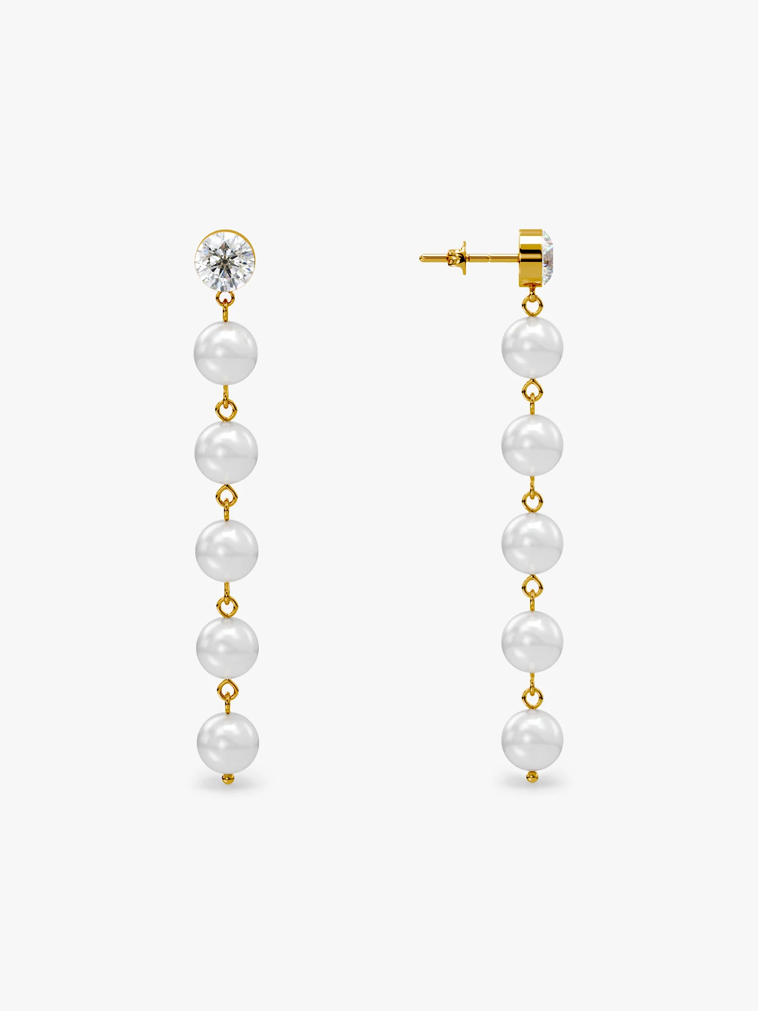 Gold Plated Moon Stack Danglers - Image 5