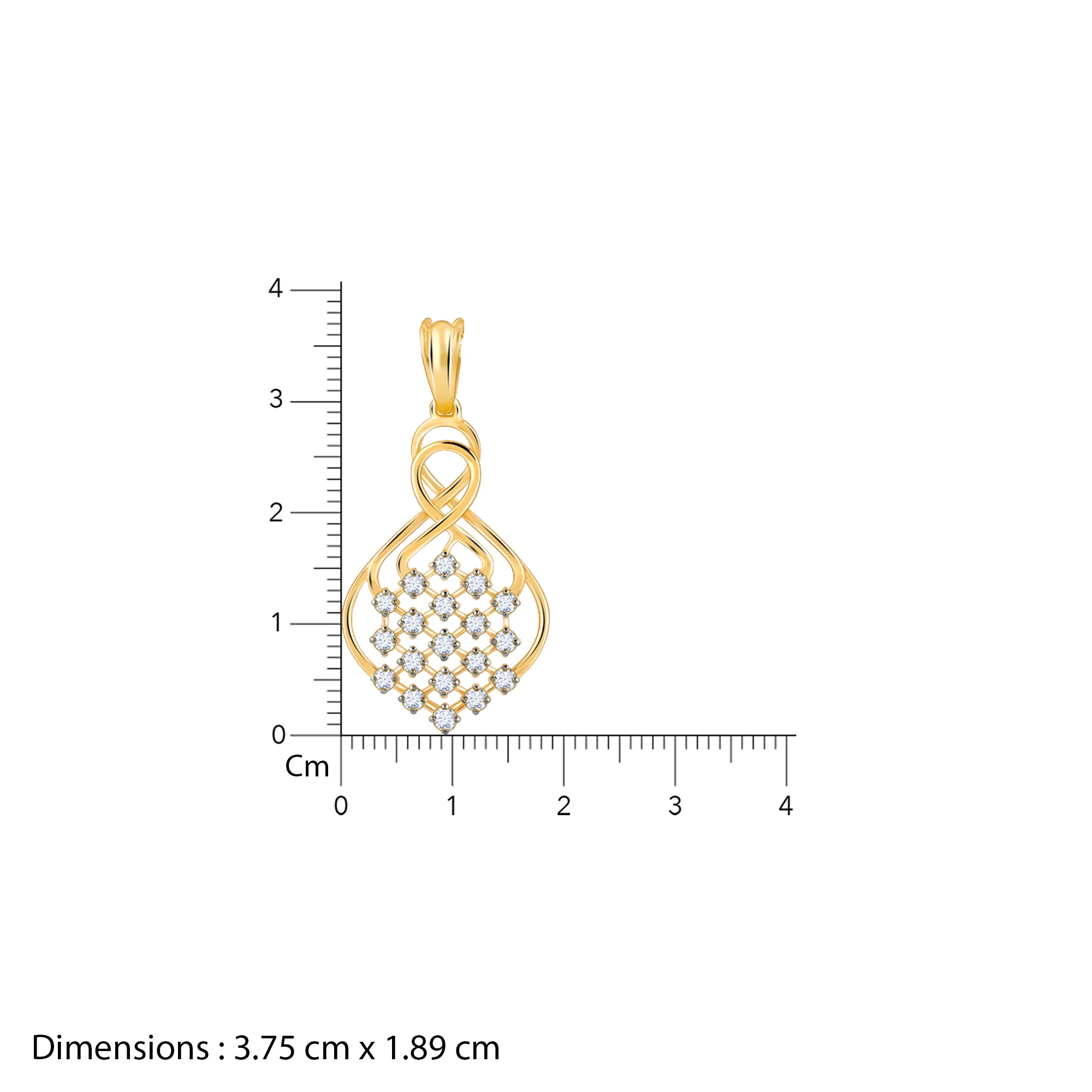 Gold Poire Diamond Pendant - Image 7