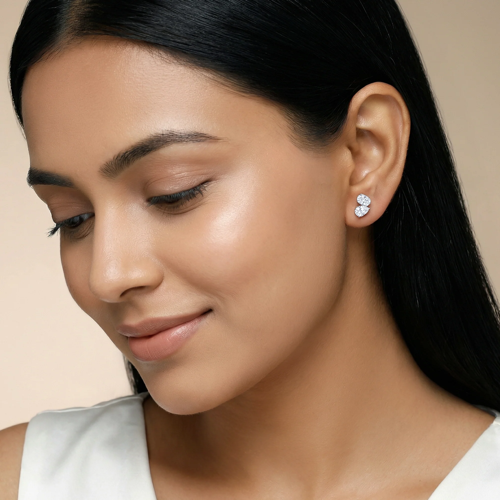 Gold Poised Glow Lab Grown Diamond Earrings - Image 3