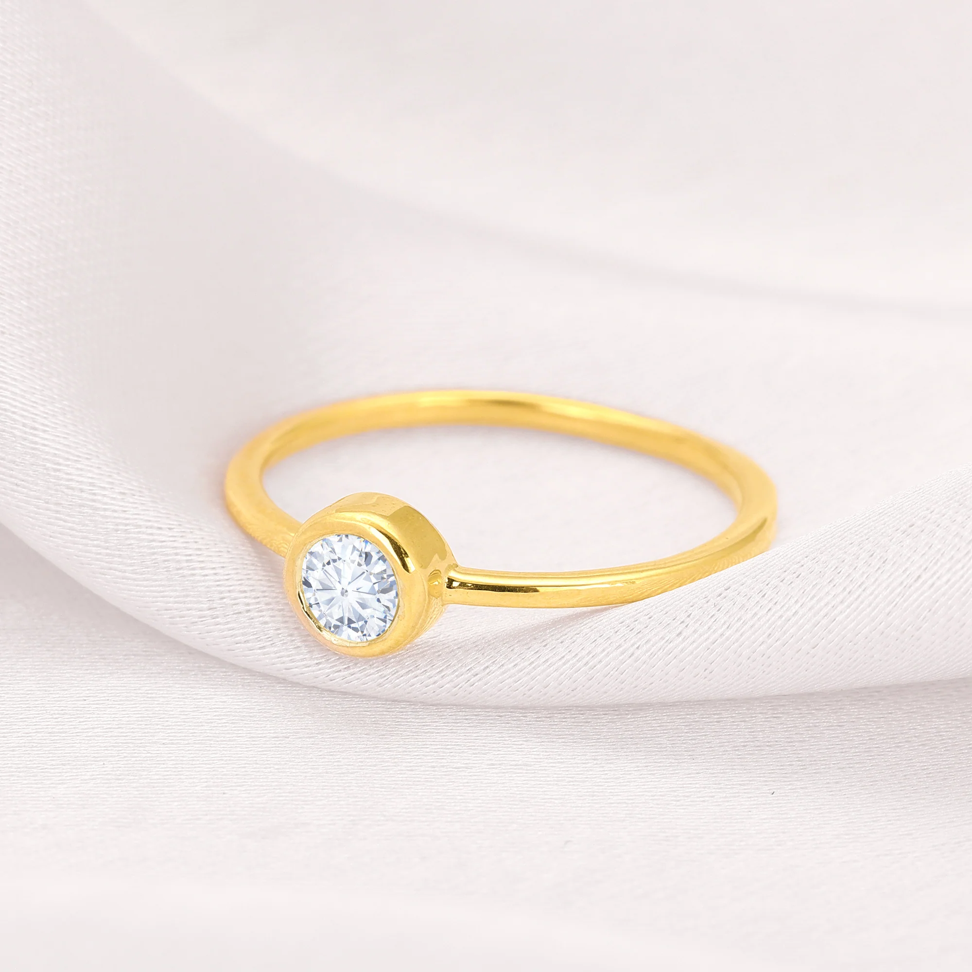 Gold Cherished Love Solitaire Diamond Ring - Image 2