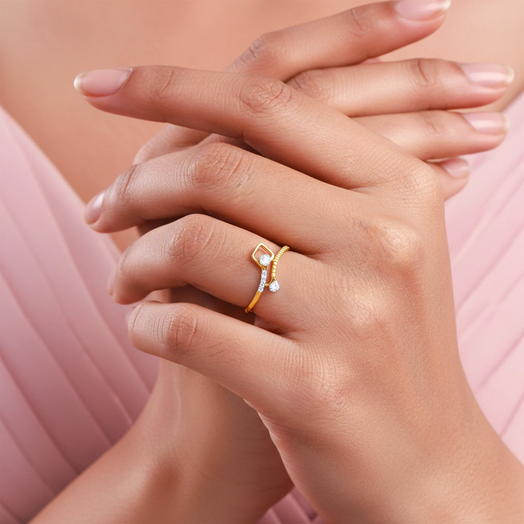 Gold Prism Aura Lab Grown Diamond Ring - Image 3