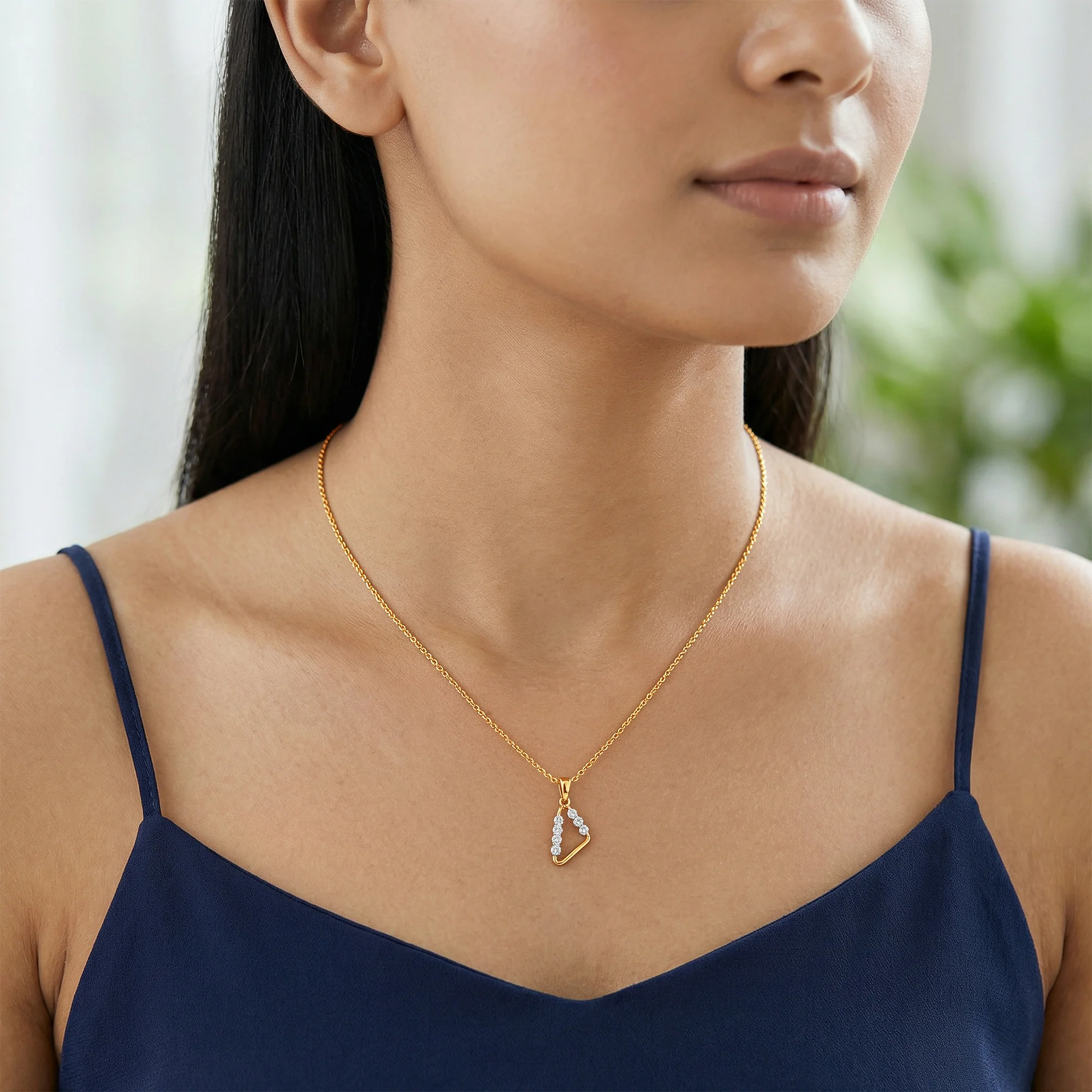 Gold Prism Muse Lab Grown Diamond Pendant - Image 3
