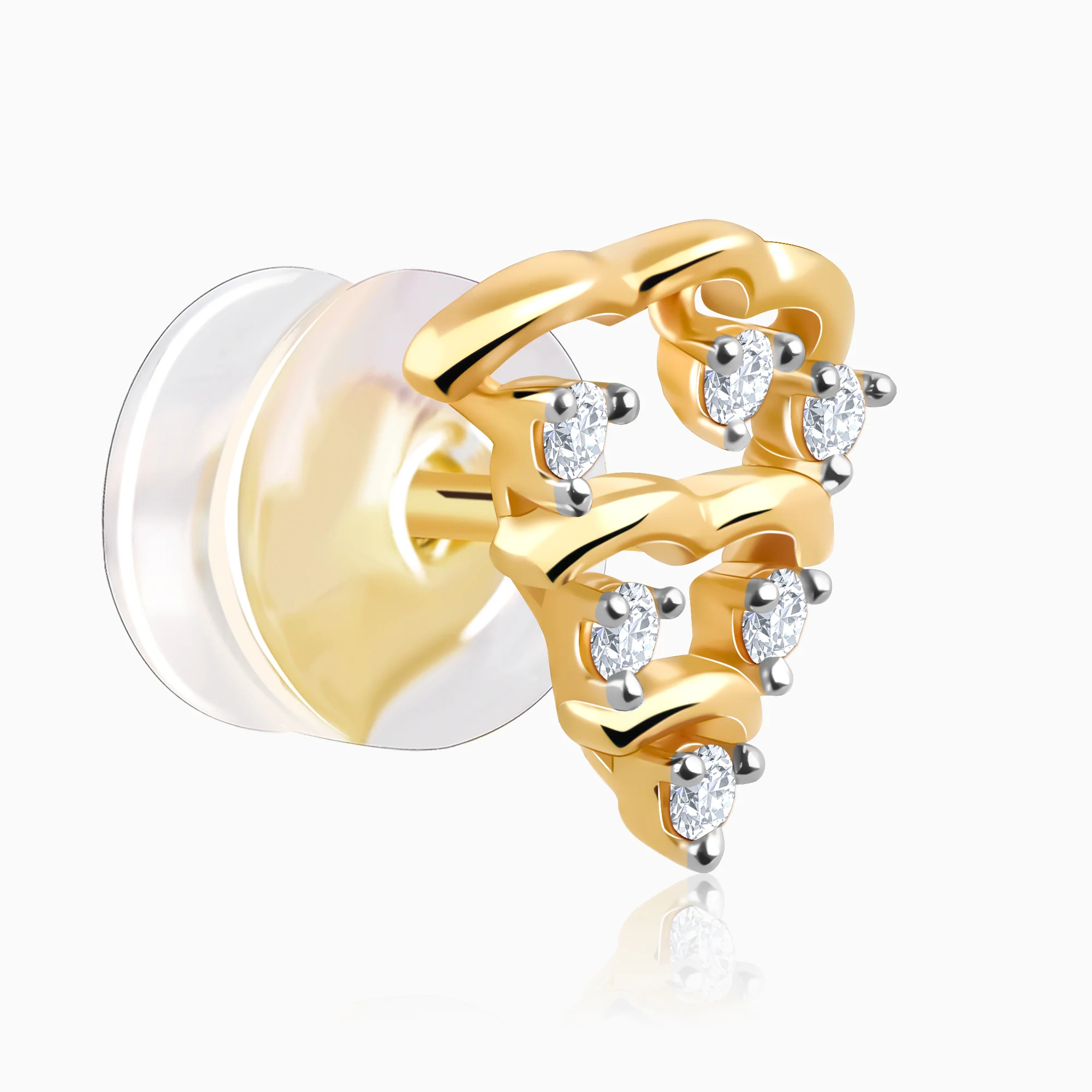 Gold Pyramid Diamond Studs - Image 4