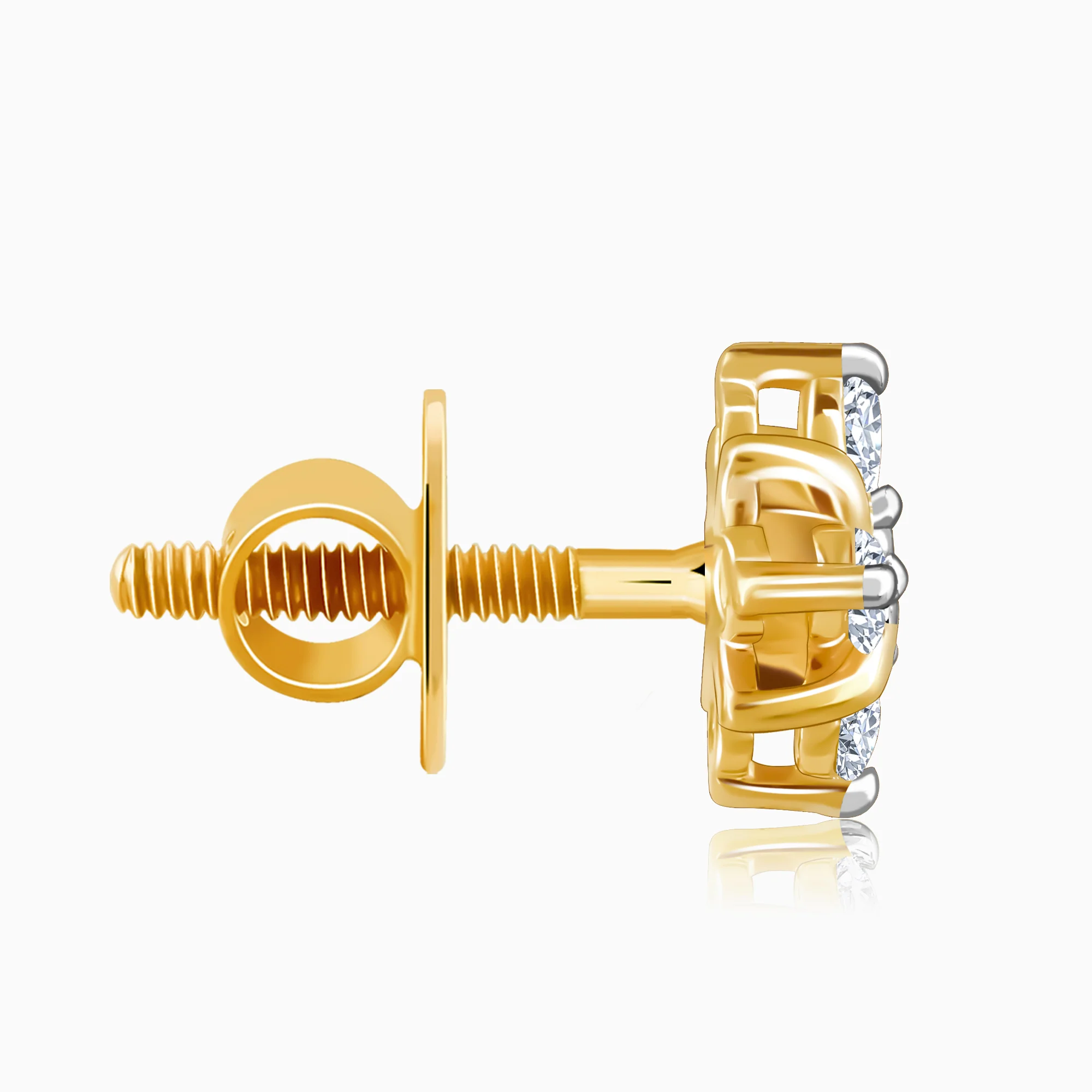 Gold Quartet Lab Grown Diamond Earrings - Image 5