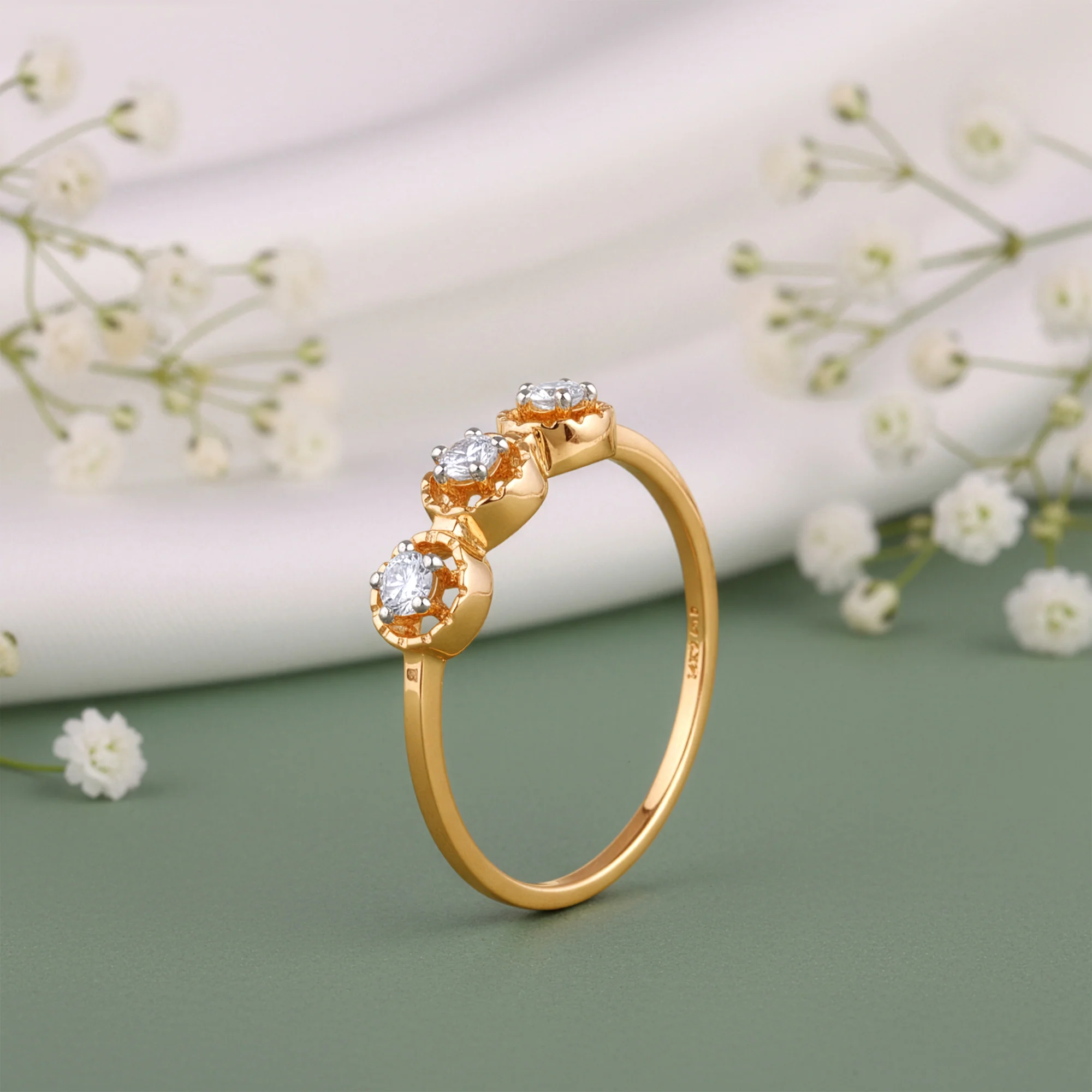 Gold Radiant Circles Lab Grown Diamond Ring - Image 2