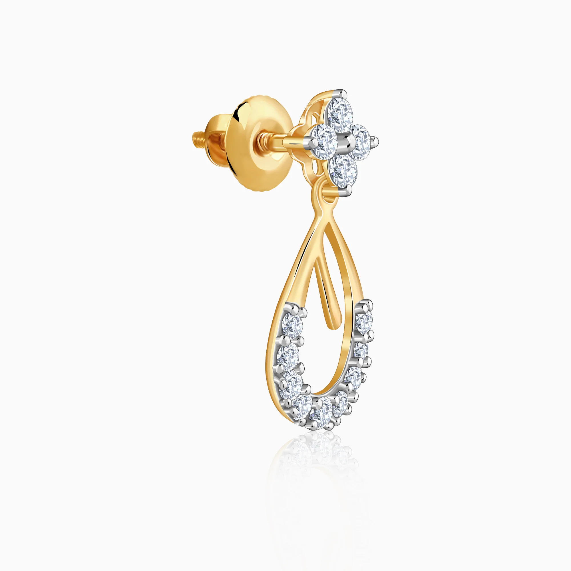 Gold Raindrop Lab Grown Diamond Earrings - Image 4