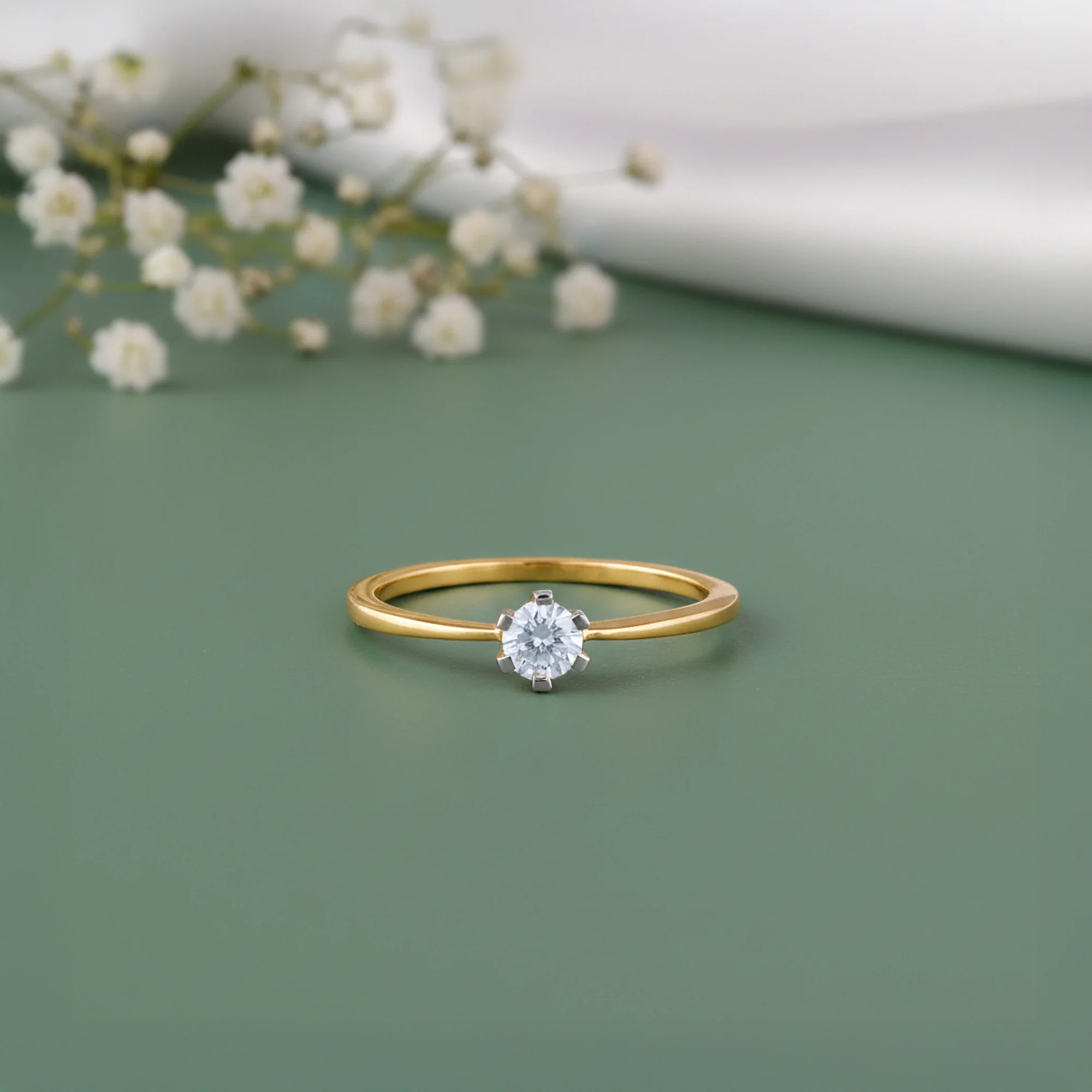 Gold Reverse Tapered Lab Grown Diamond Ring - Image 2